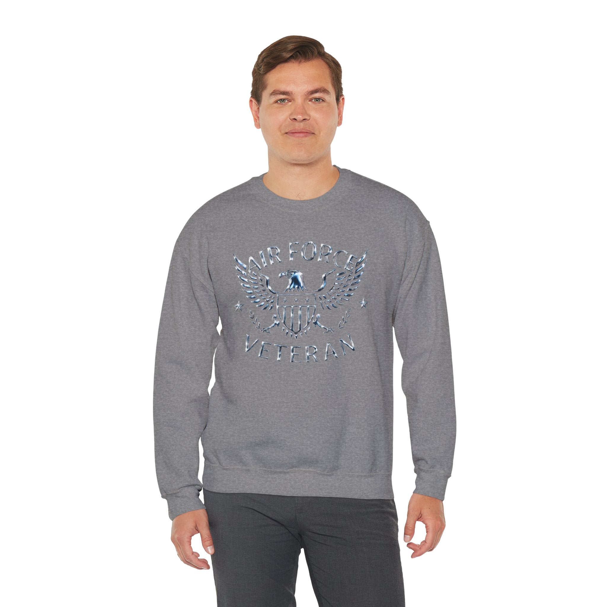 Air Force Veteran Crewneck Sweatshirt – Distressed Eagle Military Tribute