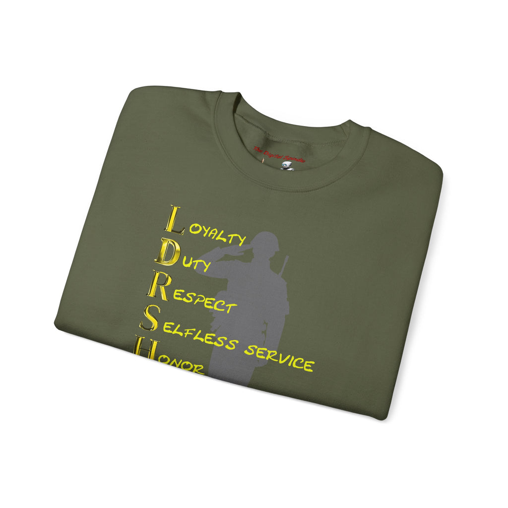 Leadership Military Salute Crewneck Sweatshirt — LDRSHIP Values Design