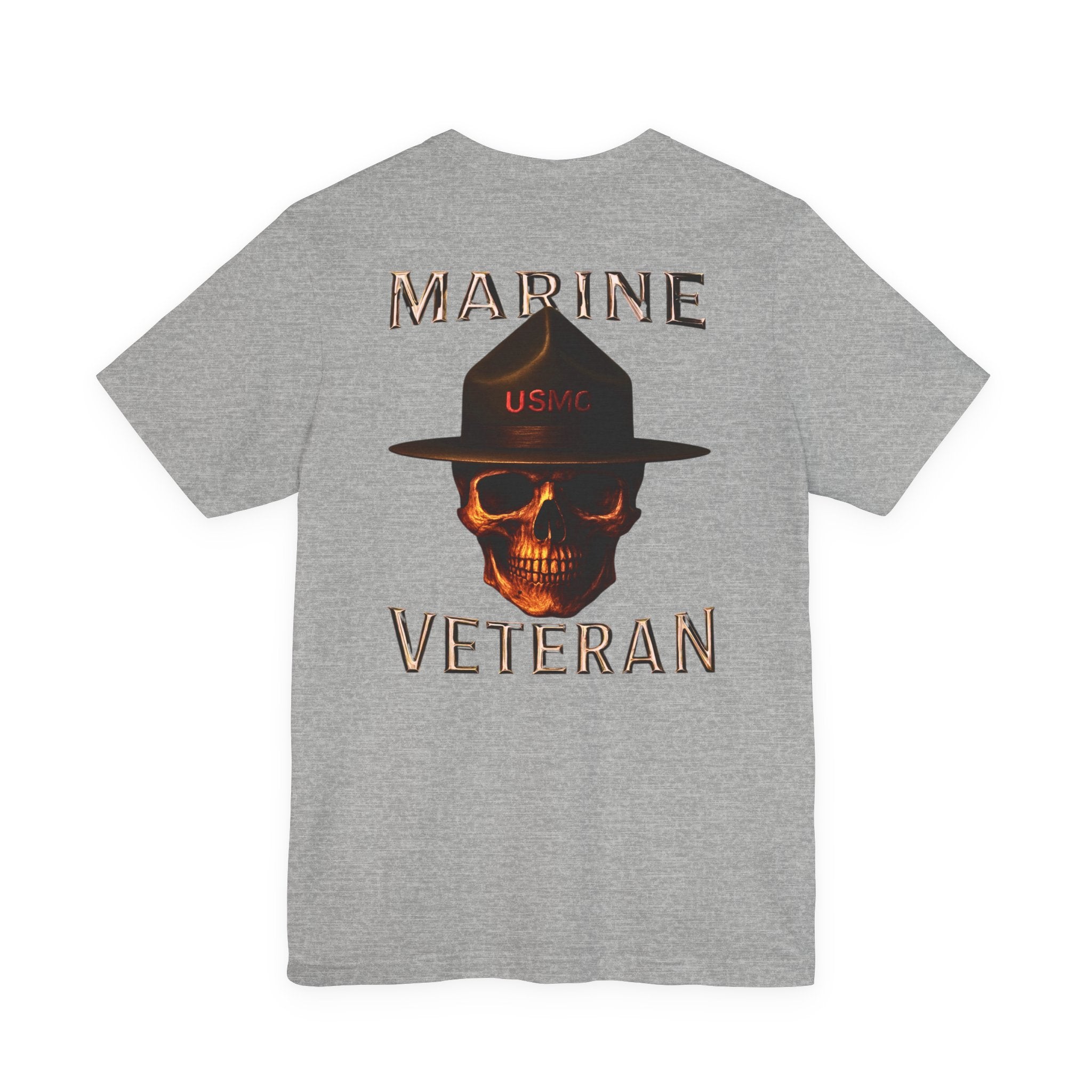 Marine Veteran T-Shirt — USMC Skull Drill Instructor Design