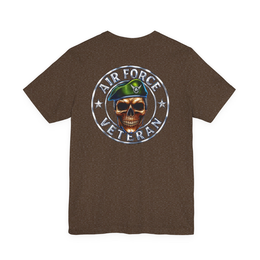 Air Force Veteran Skull Tee – Military Tribute Short Sleeve Shirt