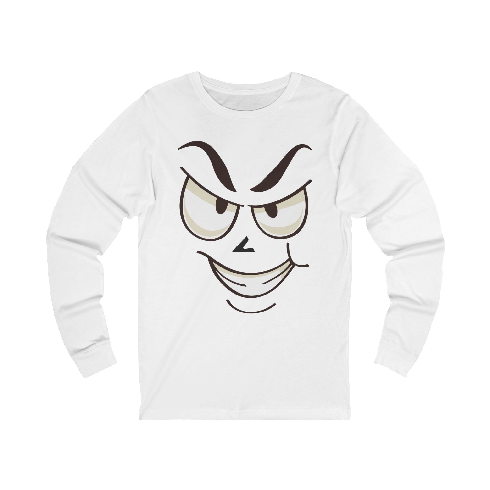 Mischievous Smirking Face Long Sleeve Tee
