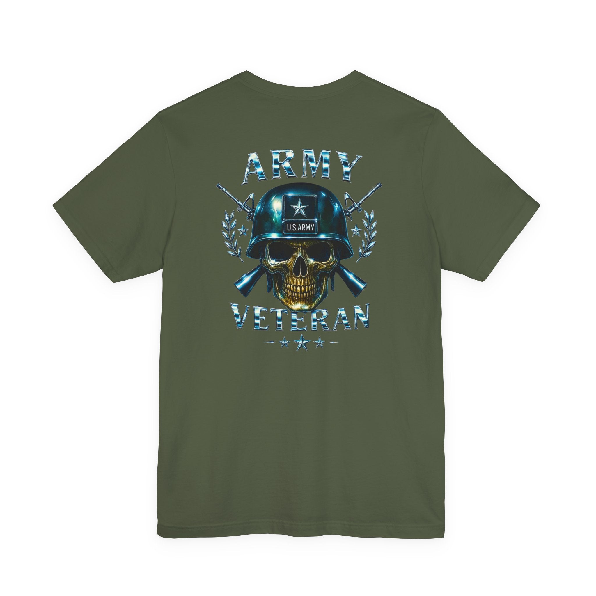 Army Veteran T-Shirt — Skull Helmet & Wings Military Tribute Tee