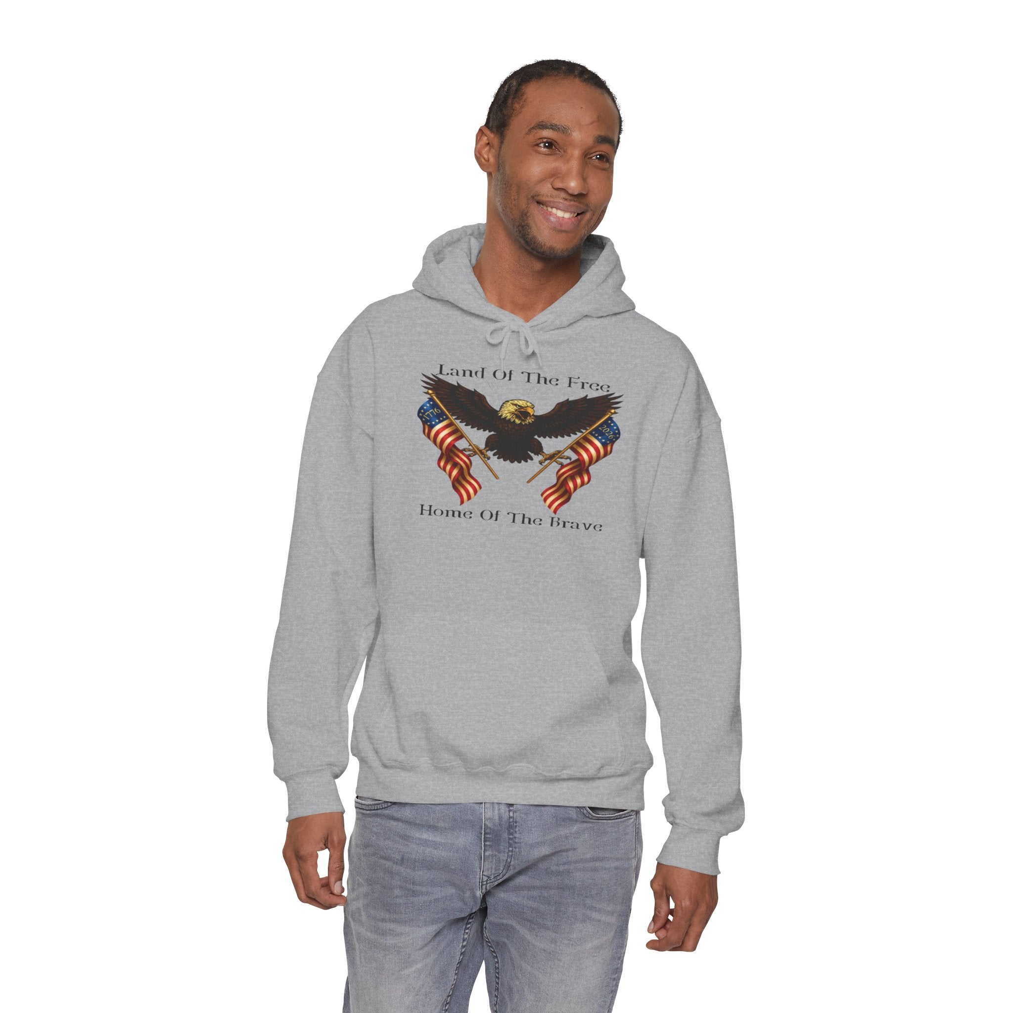 Land of the Free Hoodie – "Land of the Free, Home of the Brave" Patriotic Sweatshirt