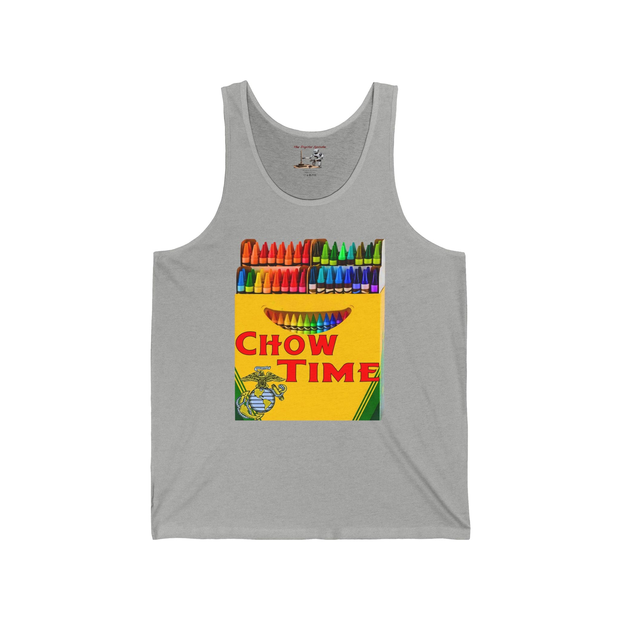Chow Time Crayon Art Tank Top — Colorful Retro Foodie Graphic Tank