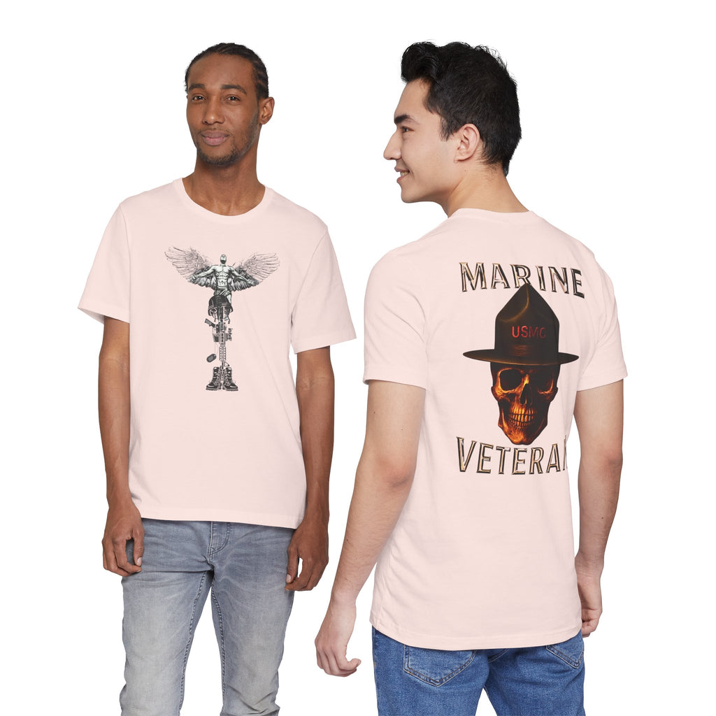 Marine Veteran T-Shirt — USMC Skull Drill Instructor Design