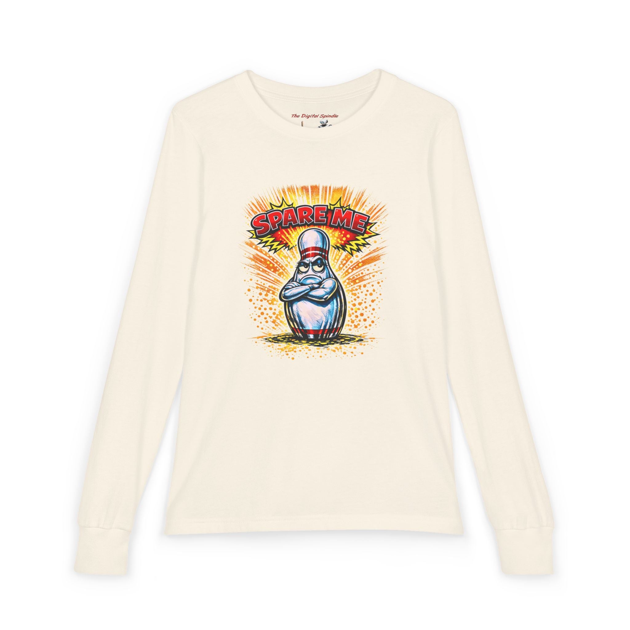 'Spare Time' Cartoon Bowling Pin Graphic Tee