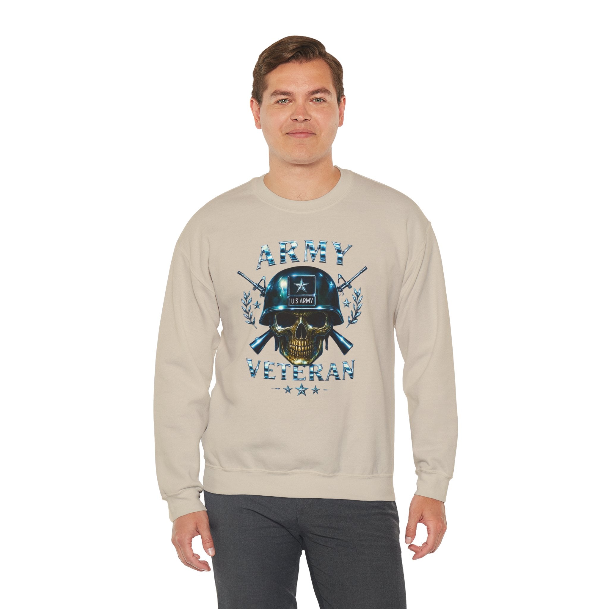 Army Veteran Skull Crewneck Sweatshirt