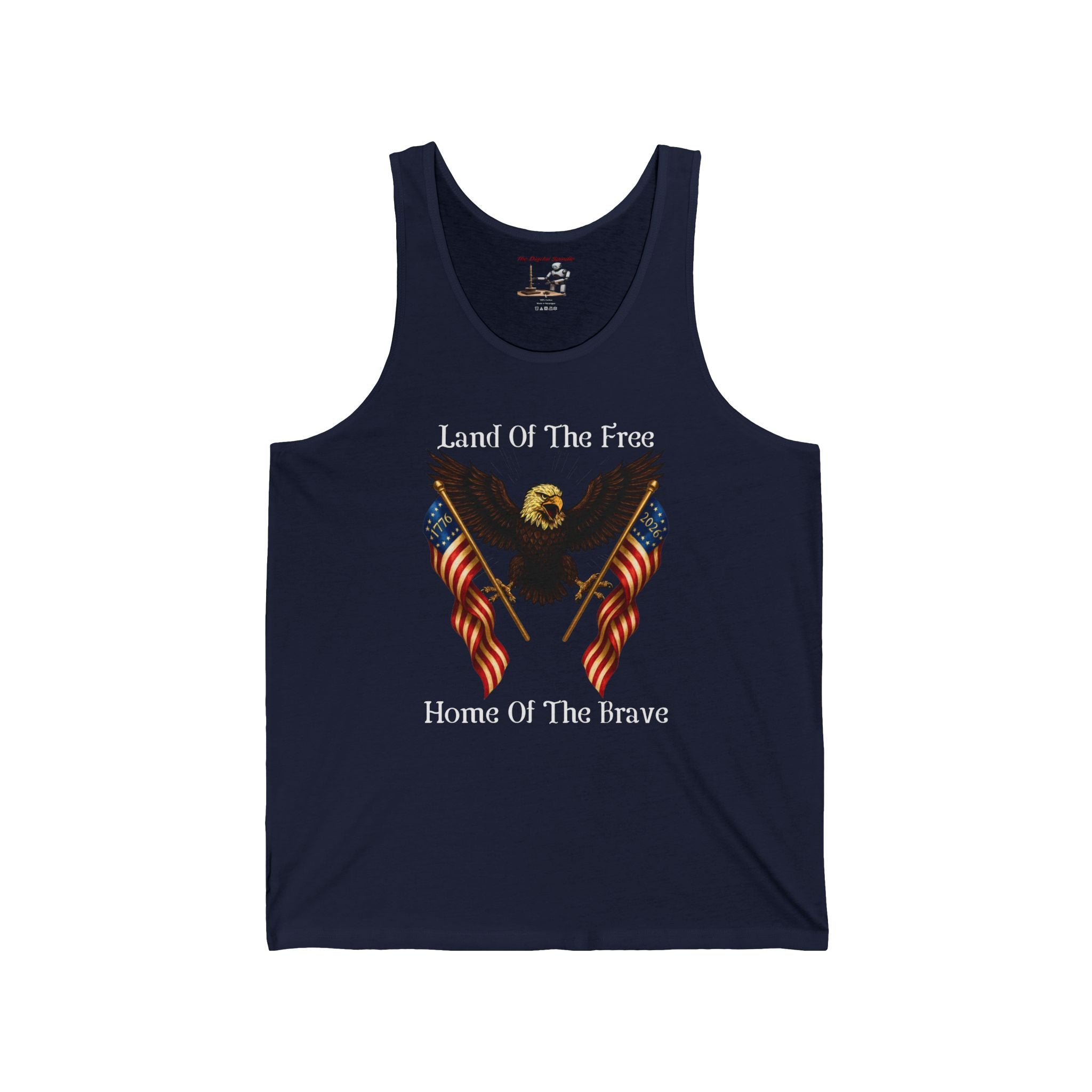 Land Of The Free Tank Top — "Land Of The Free, Home Of The Brave" Eagle & Flags