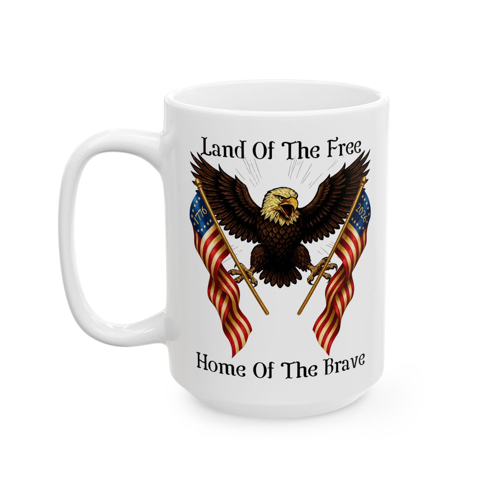 'Land of the Free, Home of the Brave' Ceramic Coffee Cup