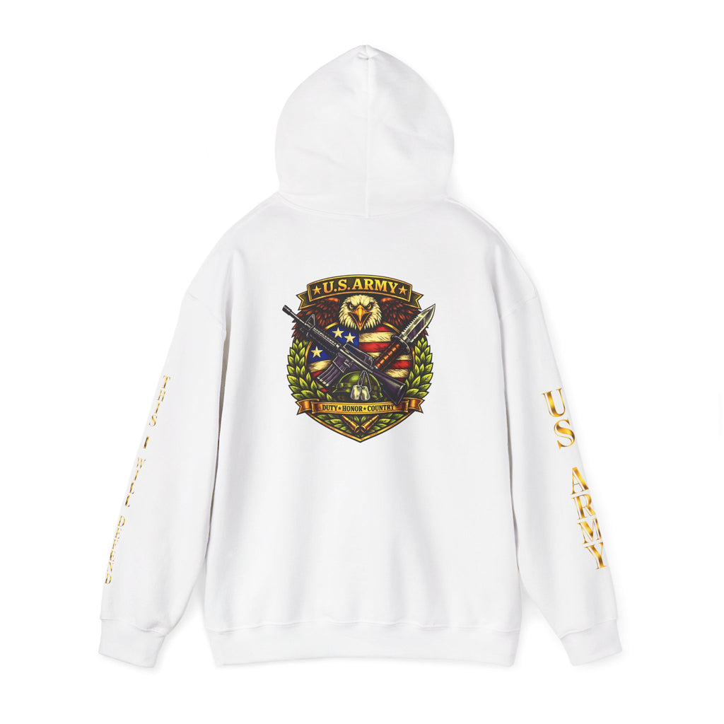 US Army Veteran Crest Hoodie — Military Emblem Sweatshirt