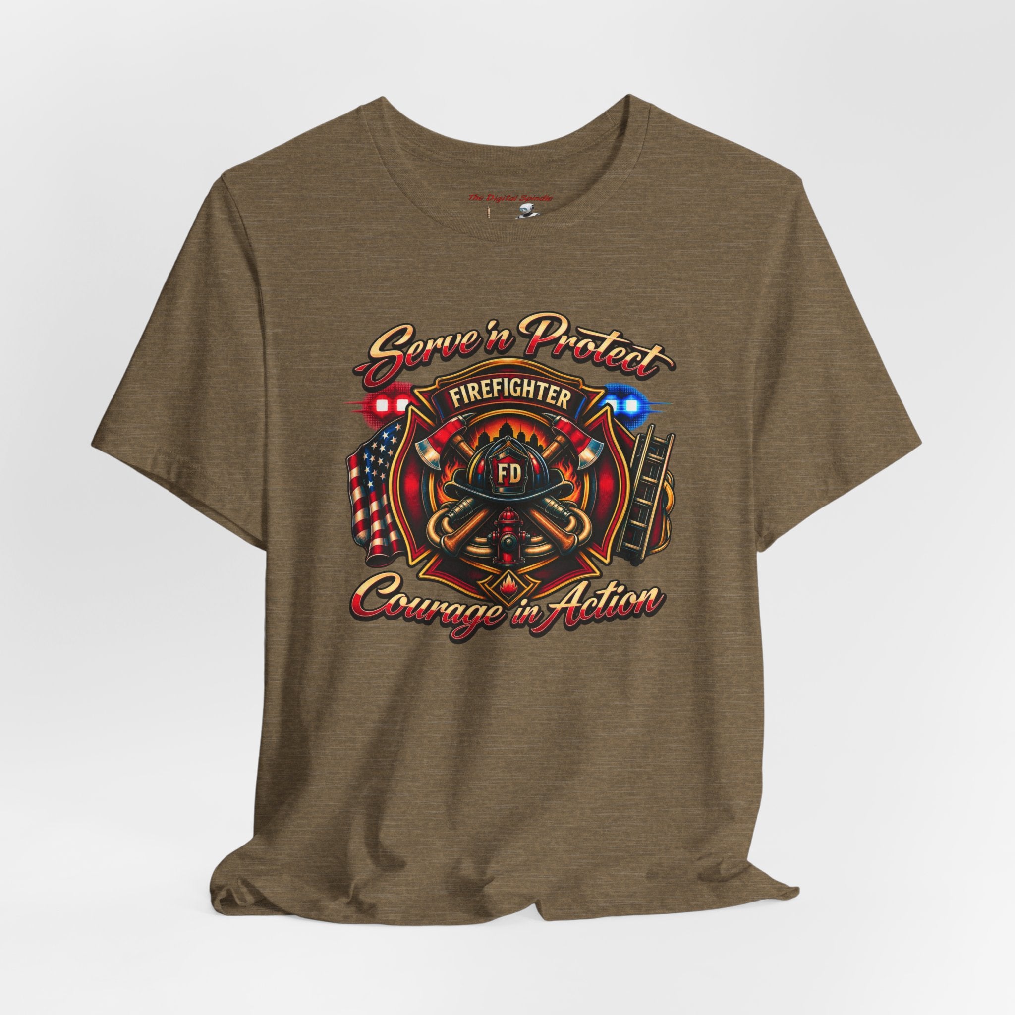 Firefighter T-Shirt — Serve n' Protect Courage in Action Tee