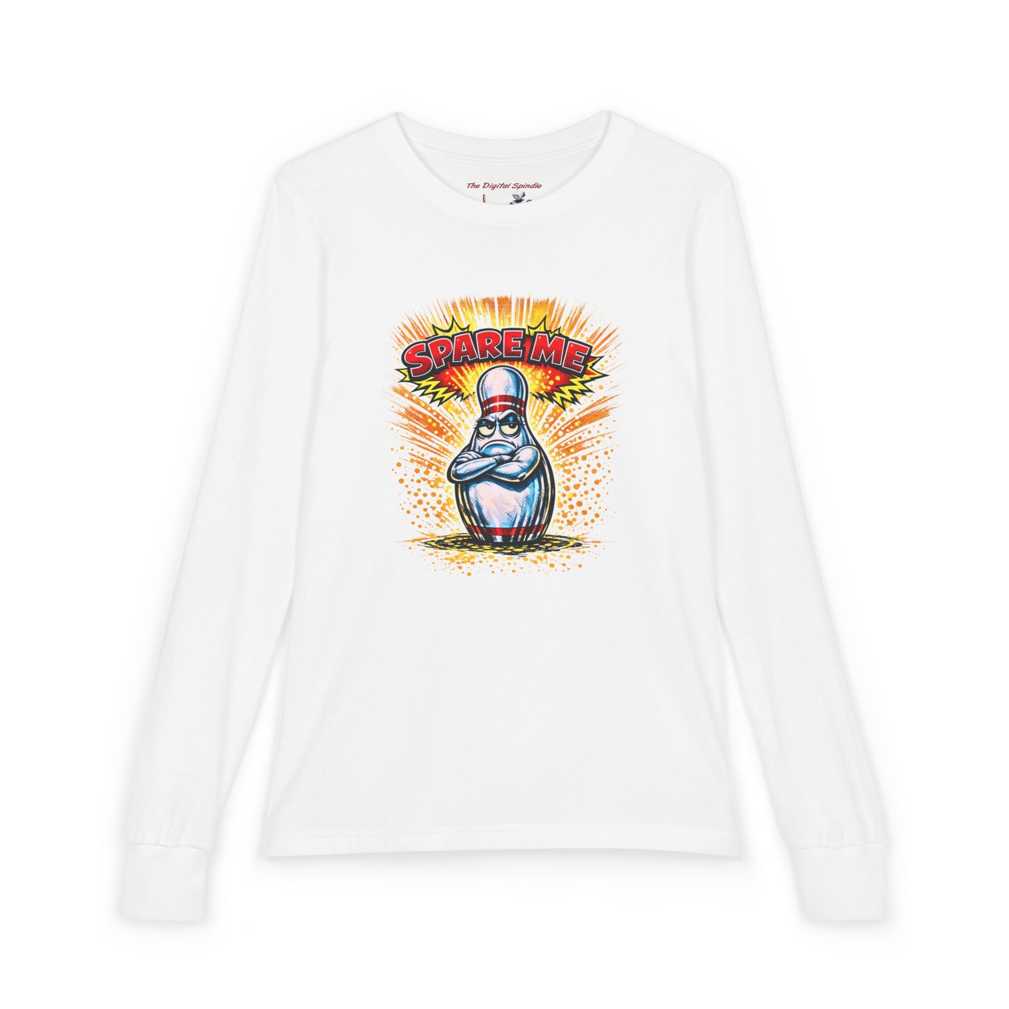 'Spare Time' Cartoon Bowling Pin Graphic Tee