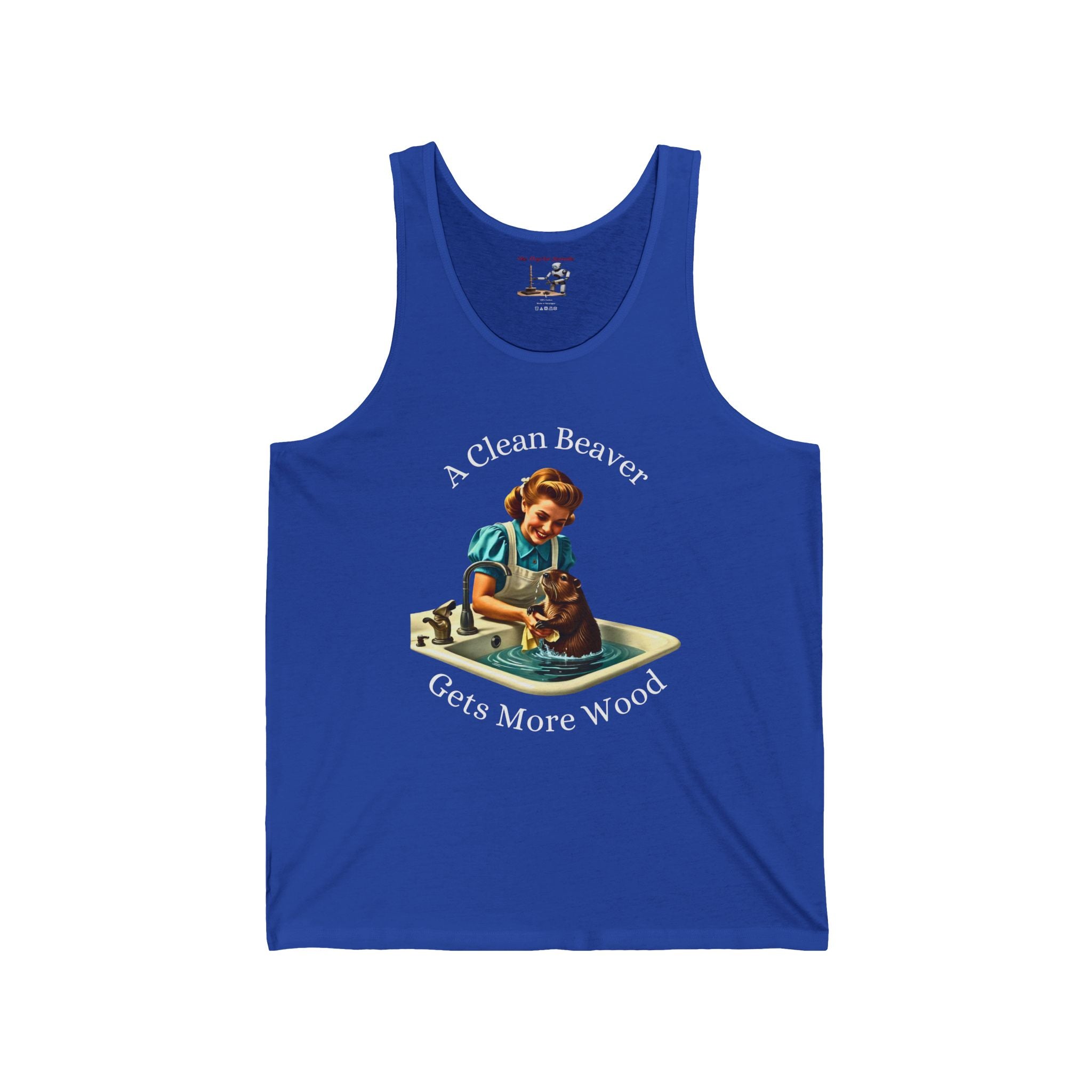 Tank Top — Retro 'A Clean Beaver Gets More Wood' Vintage Graphic Tank
