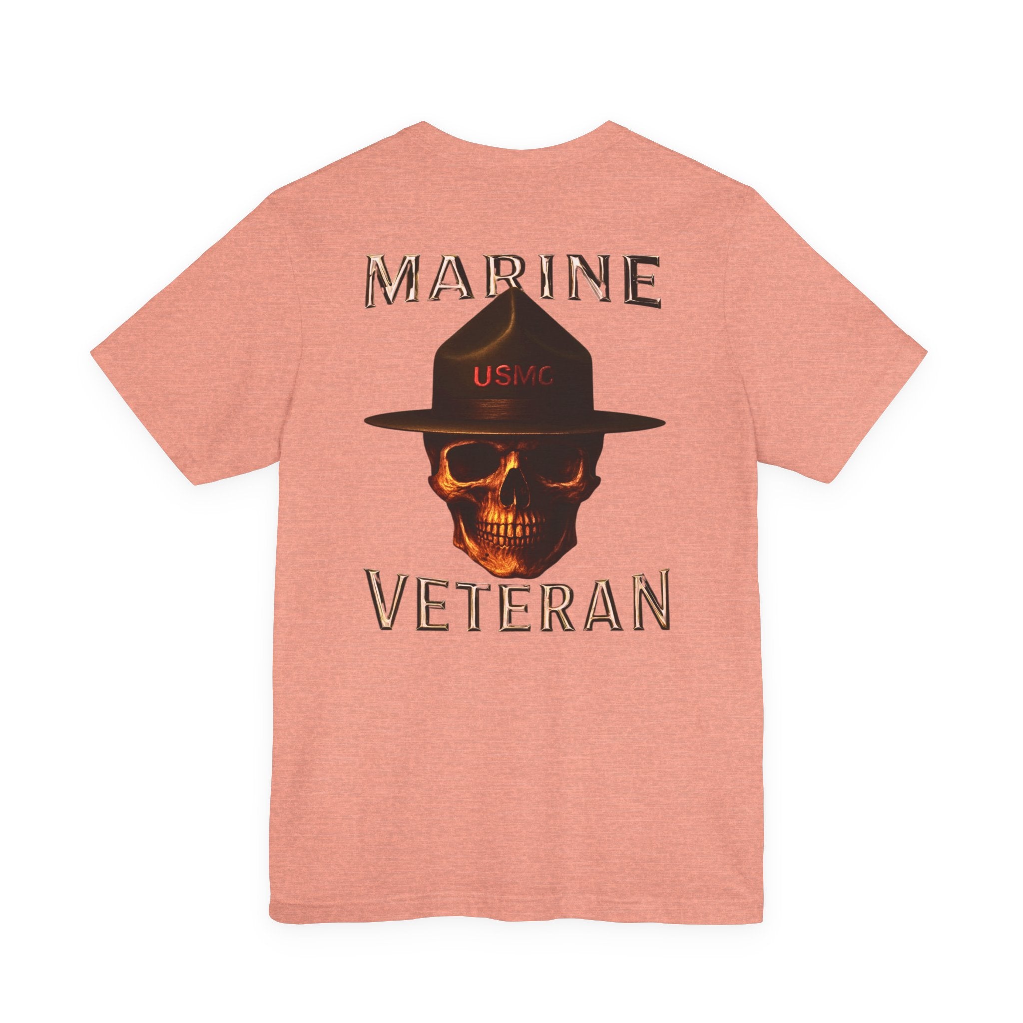 Marine Veteran T-Shirt — USMC Skull Drill Instructor Design