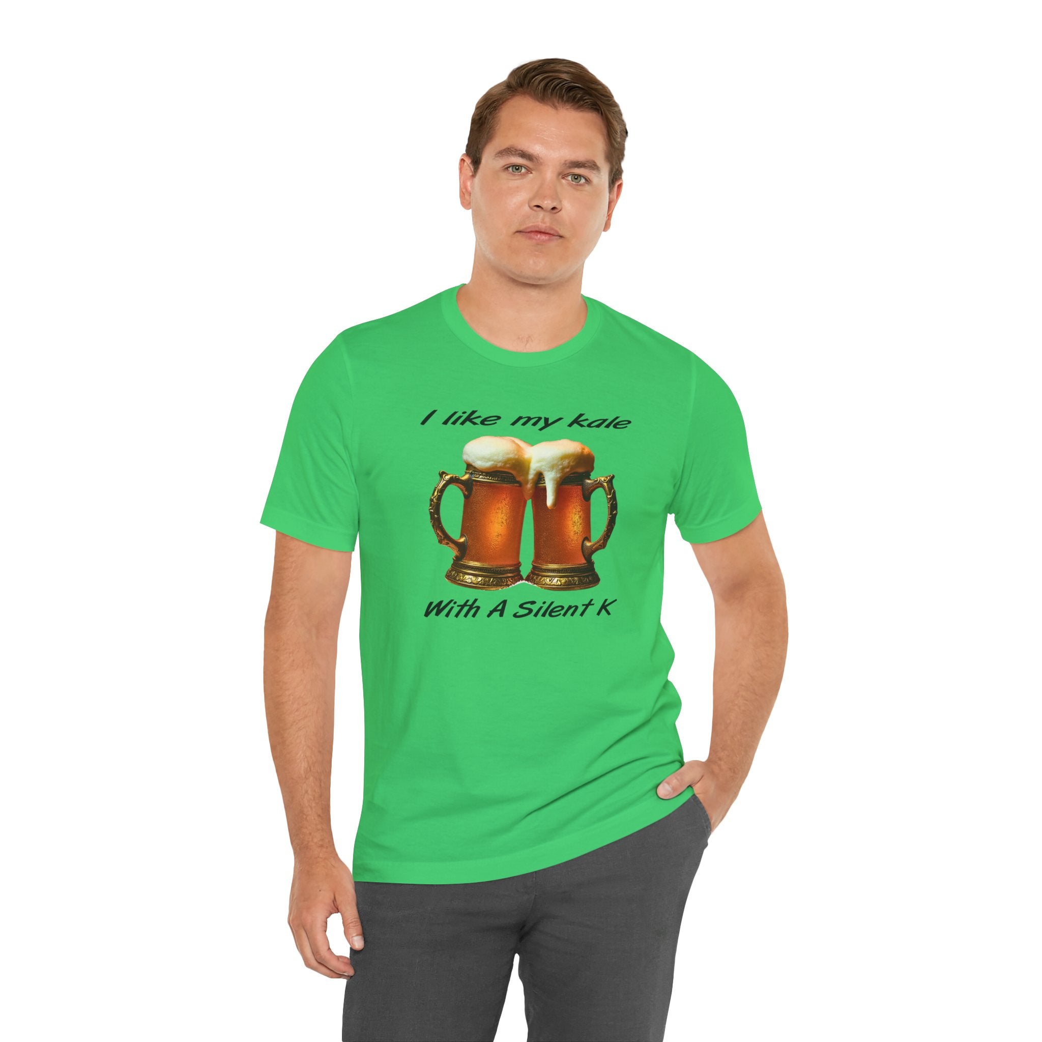 “I Like My Kale With A Silent K” Funny Beer Graphic Tee