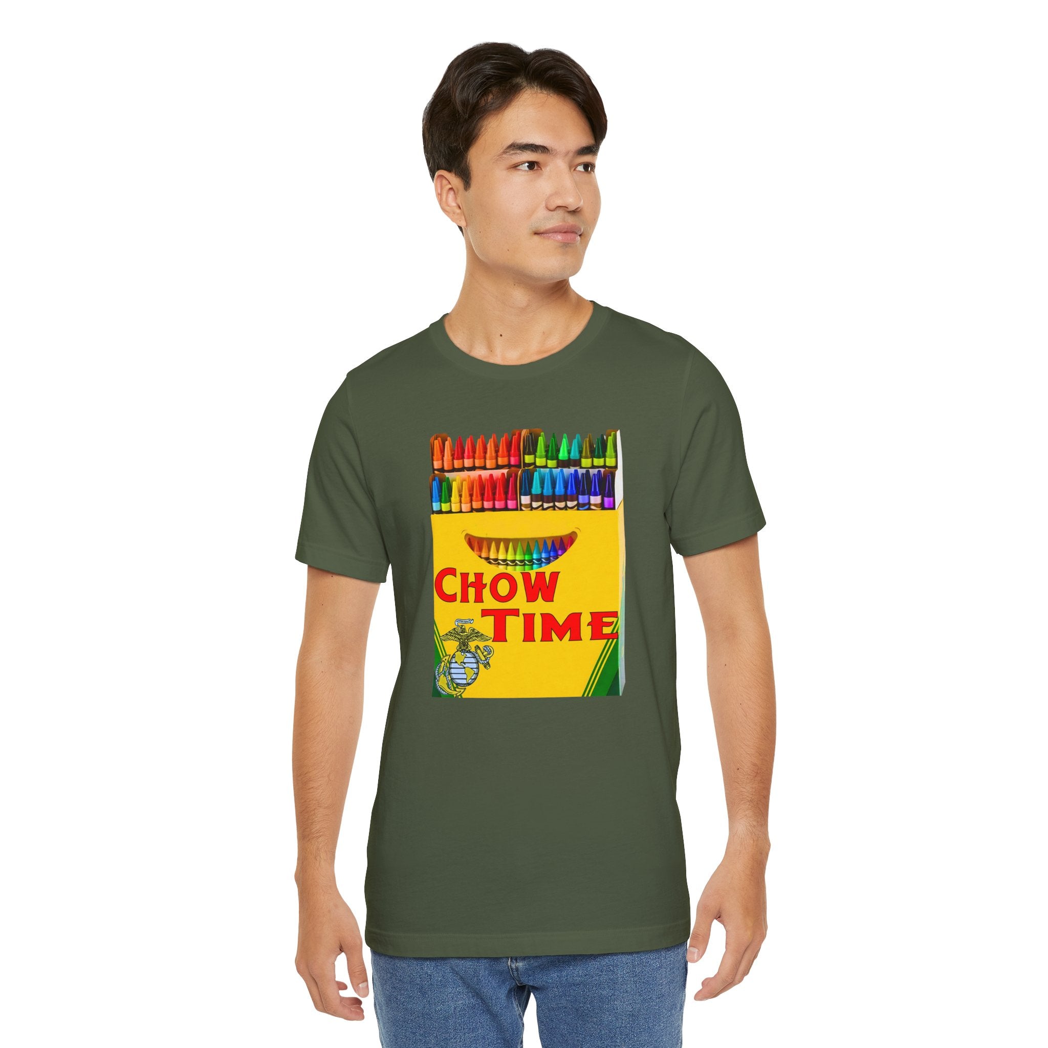 Crayon 'Chow Time' Graphic Tee — Colorful Retro Snack Box Design