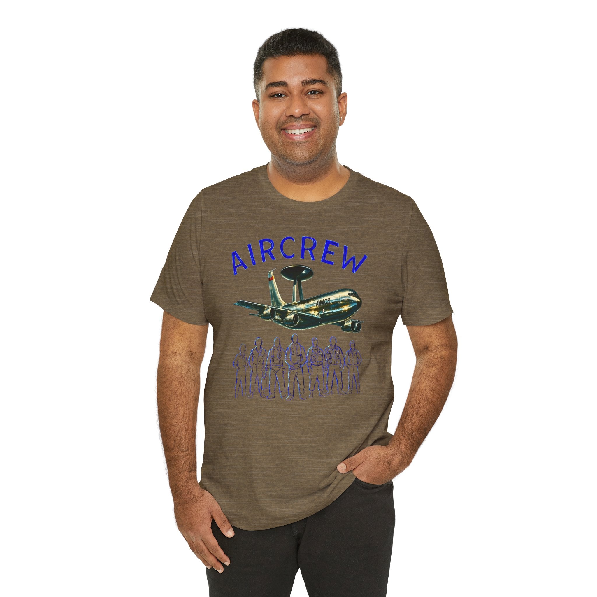 Aircrew T-Shirt — Military AWACS Plane & Crew Graphic Tee