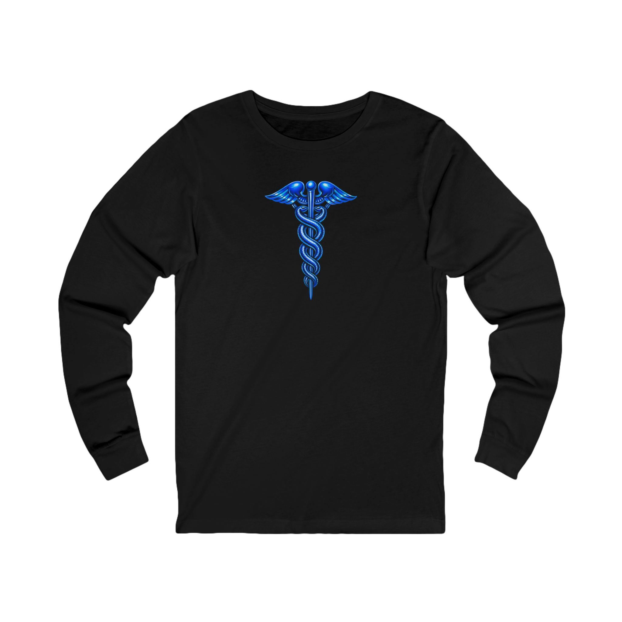 Healthcare Spine Front & Back Long Sleeve Tee — Medical Professional Shirt