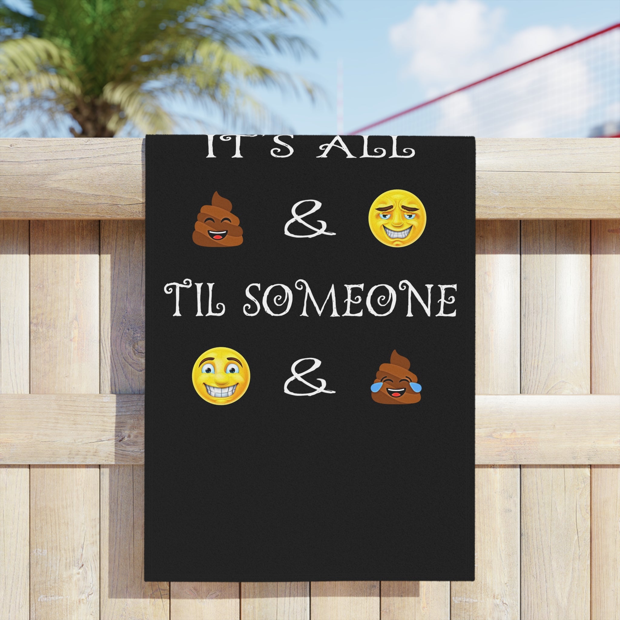 Funny Emoji Poop Laugh Beach Towel
