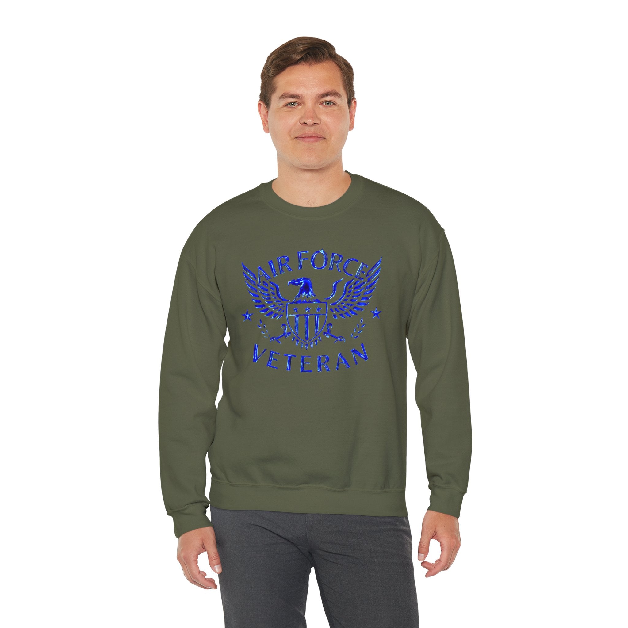 Air Force Veteran Crewneck Sweatshirt — Eagle Emblem Military Pride