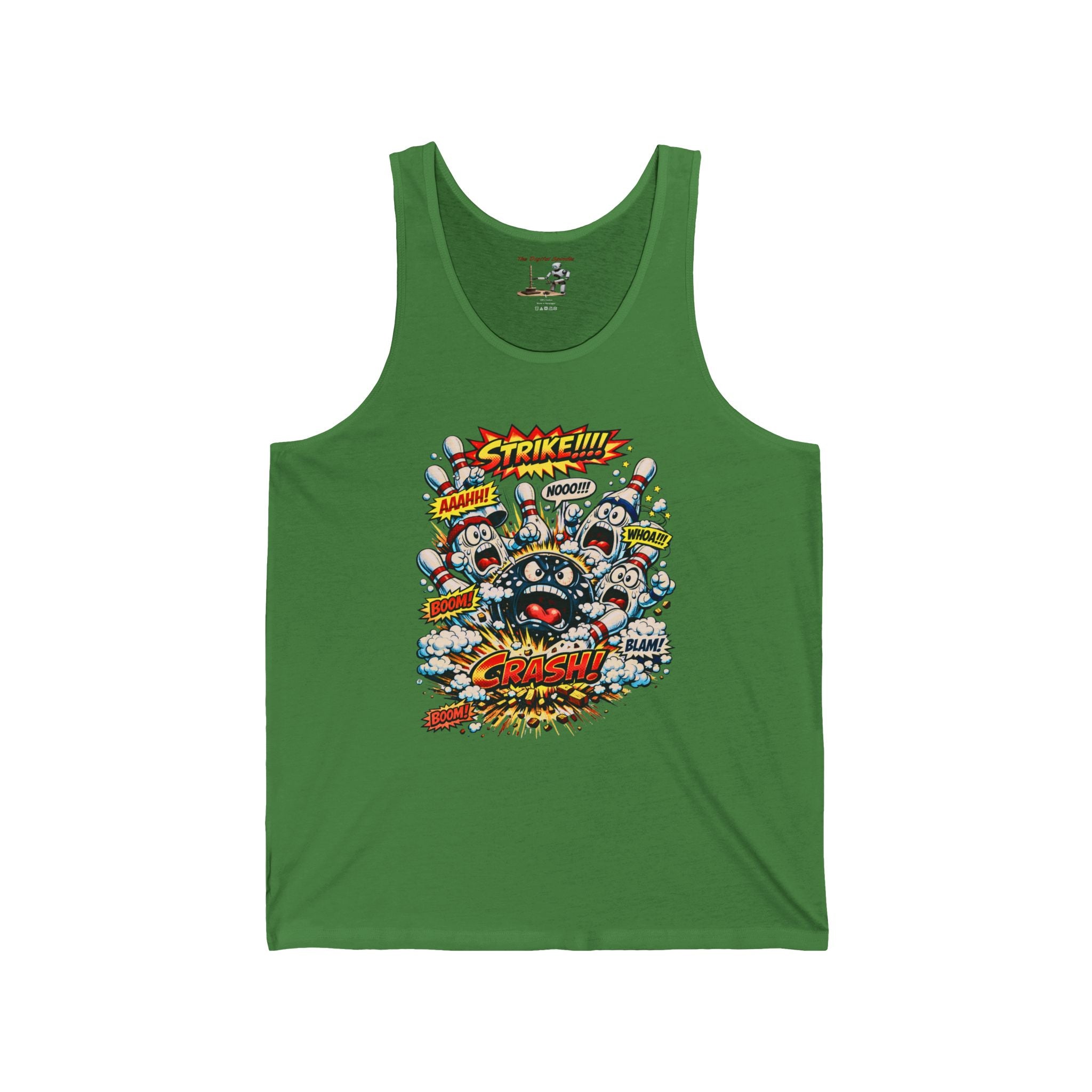 Comic Bowling Explosion Tank Top — Retro Pop Art "Crash!" Graphic Tank