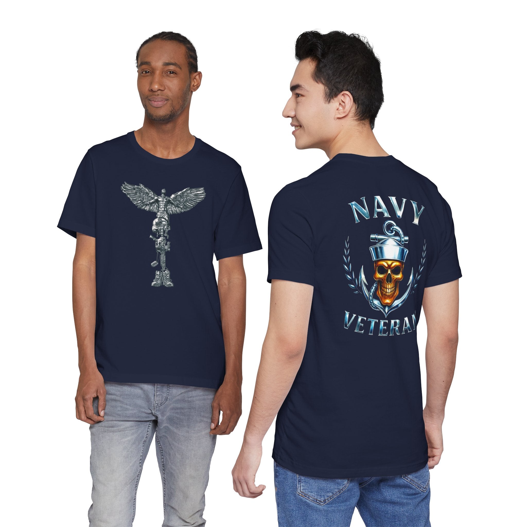 Navy Veteran T-Shirt — Anchor & Skull Military Tribute Tee