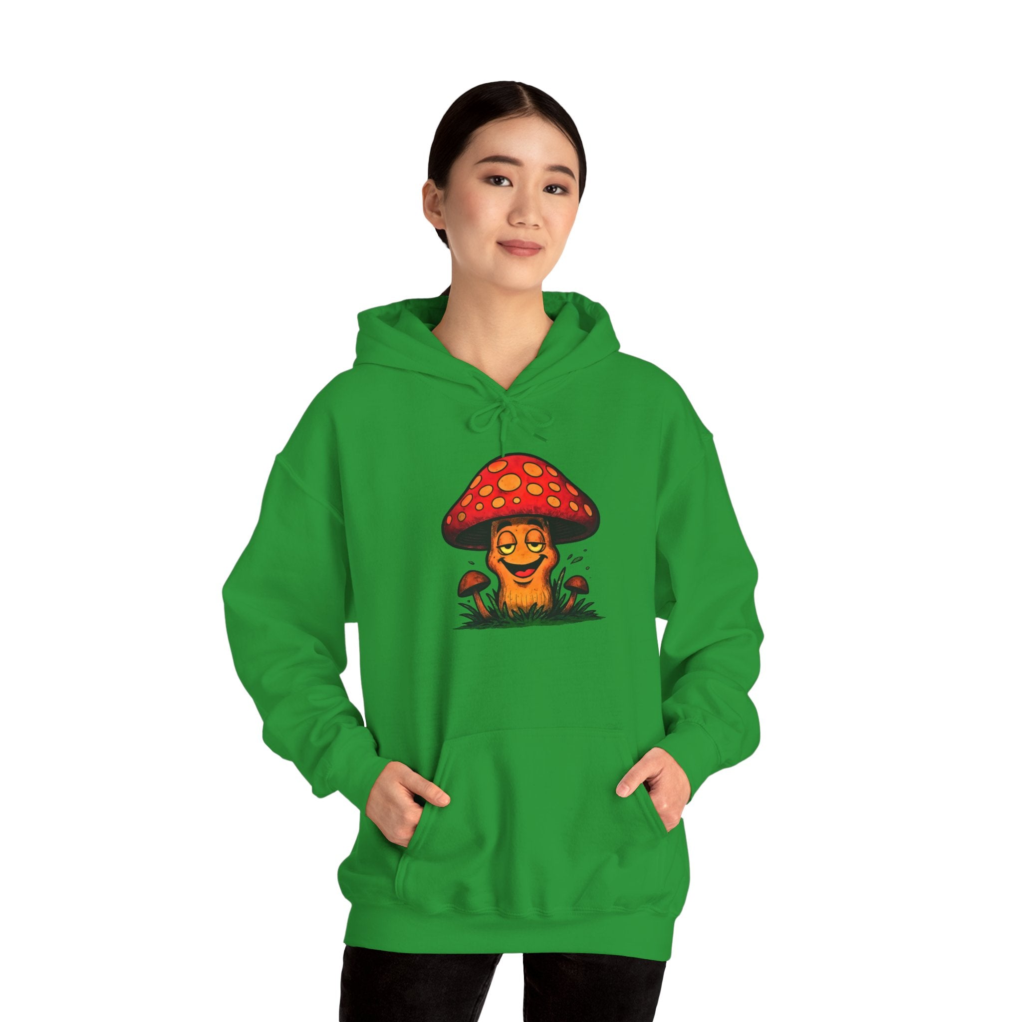 Mushroom Smile Hoodie — Cute Psychedelic Toadstool Graphic Sweatshirt