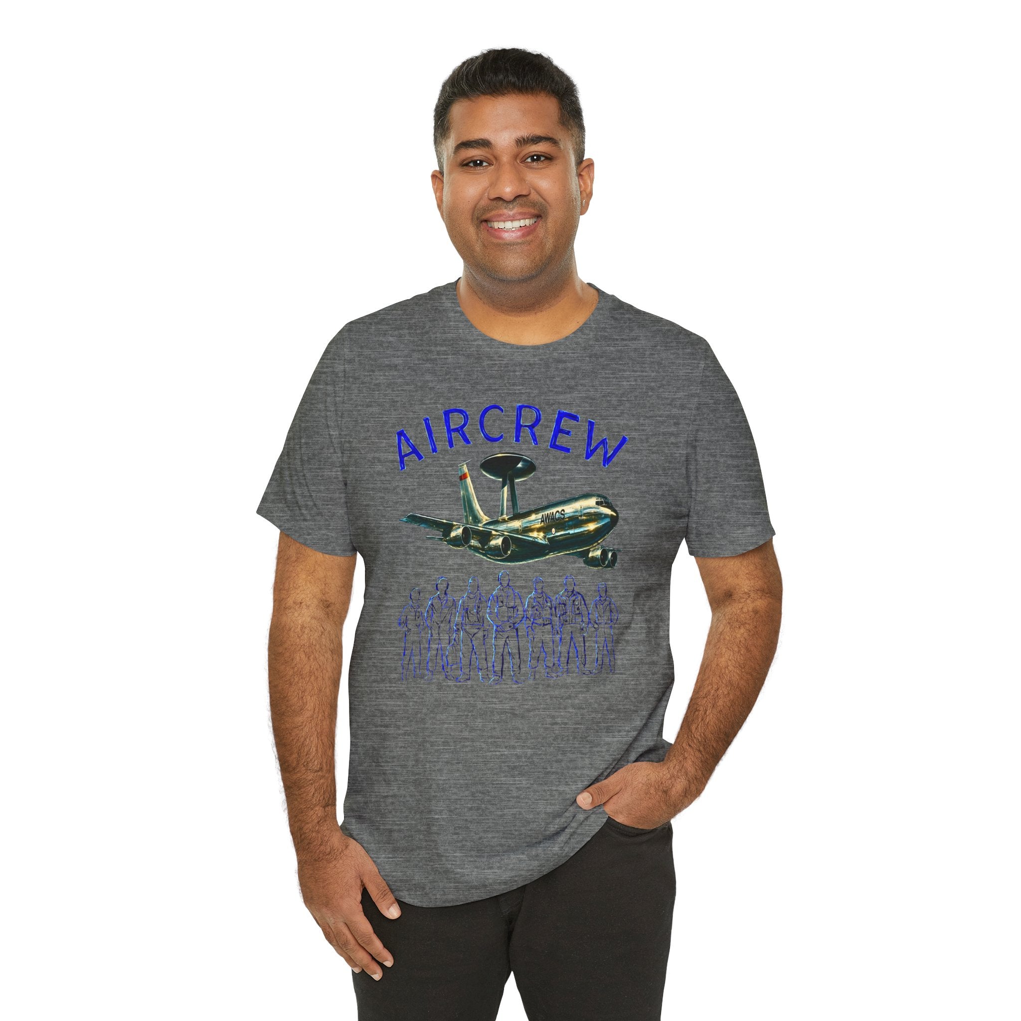 Aircrew T-Shirt — Military AWACS Plane & Crew Graphic Tee