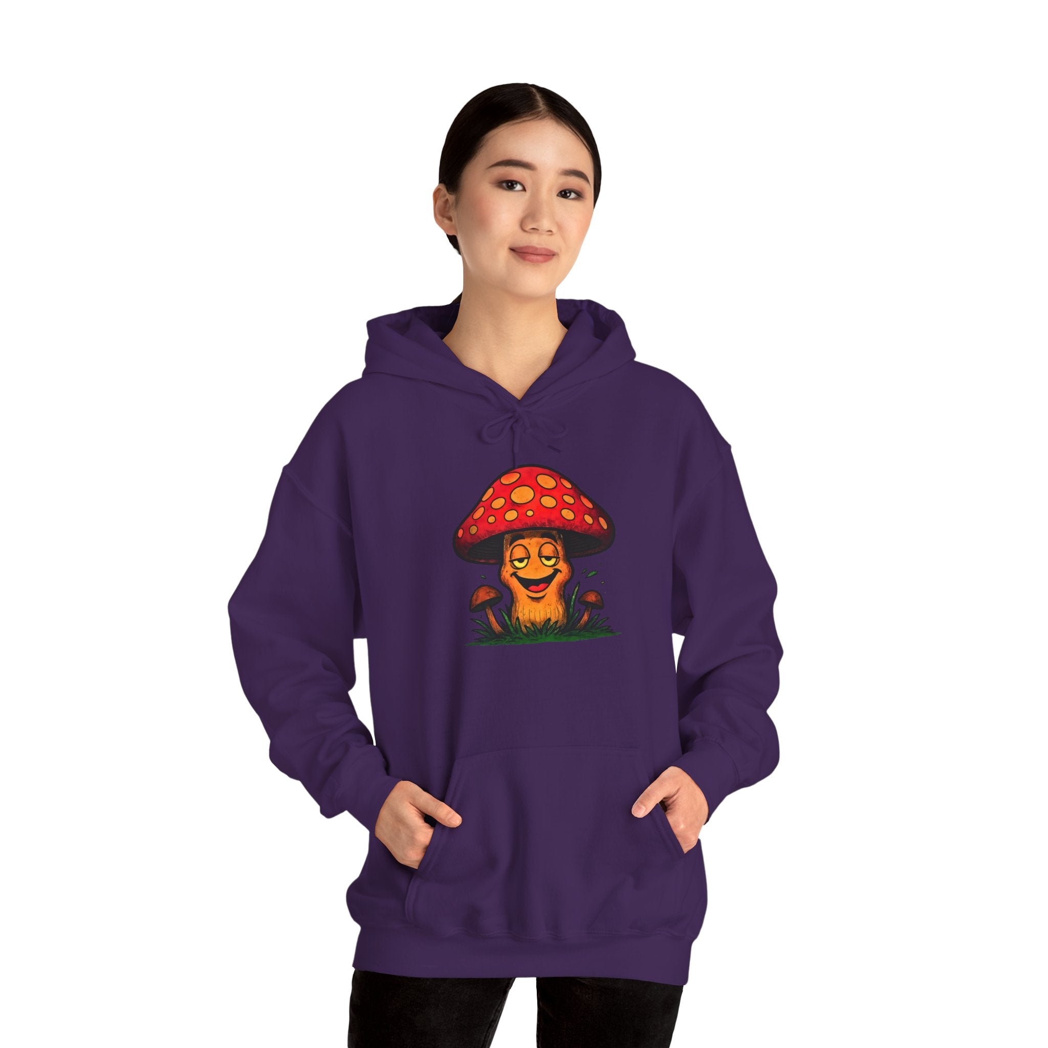 Mushroom Smile Hoodie — Cute Psychedelic Toadstool Graphic Sweatshirt