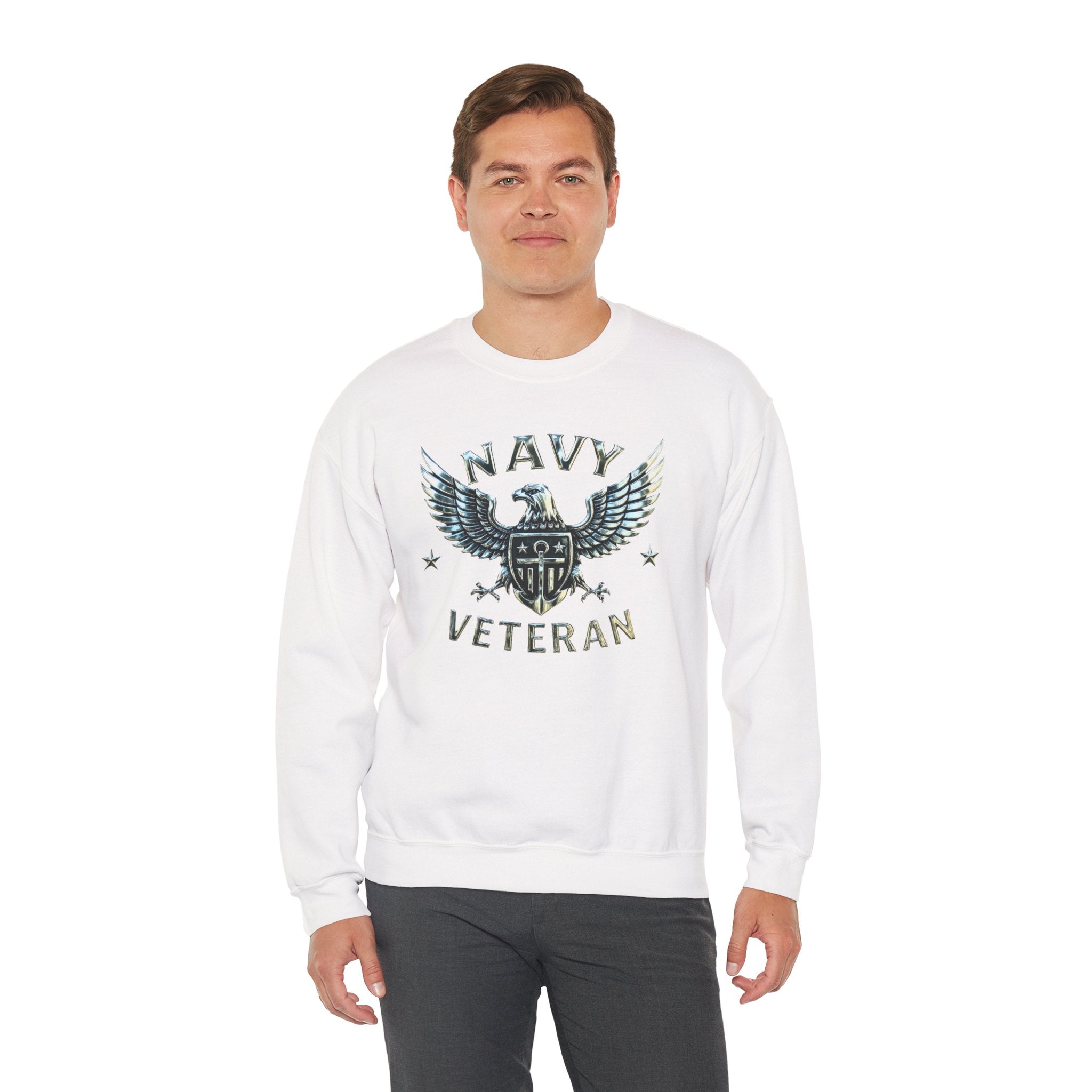 Navy Veteran Eagle Crewneck Sweatshirt