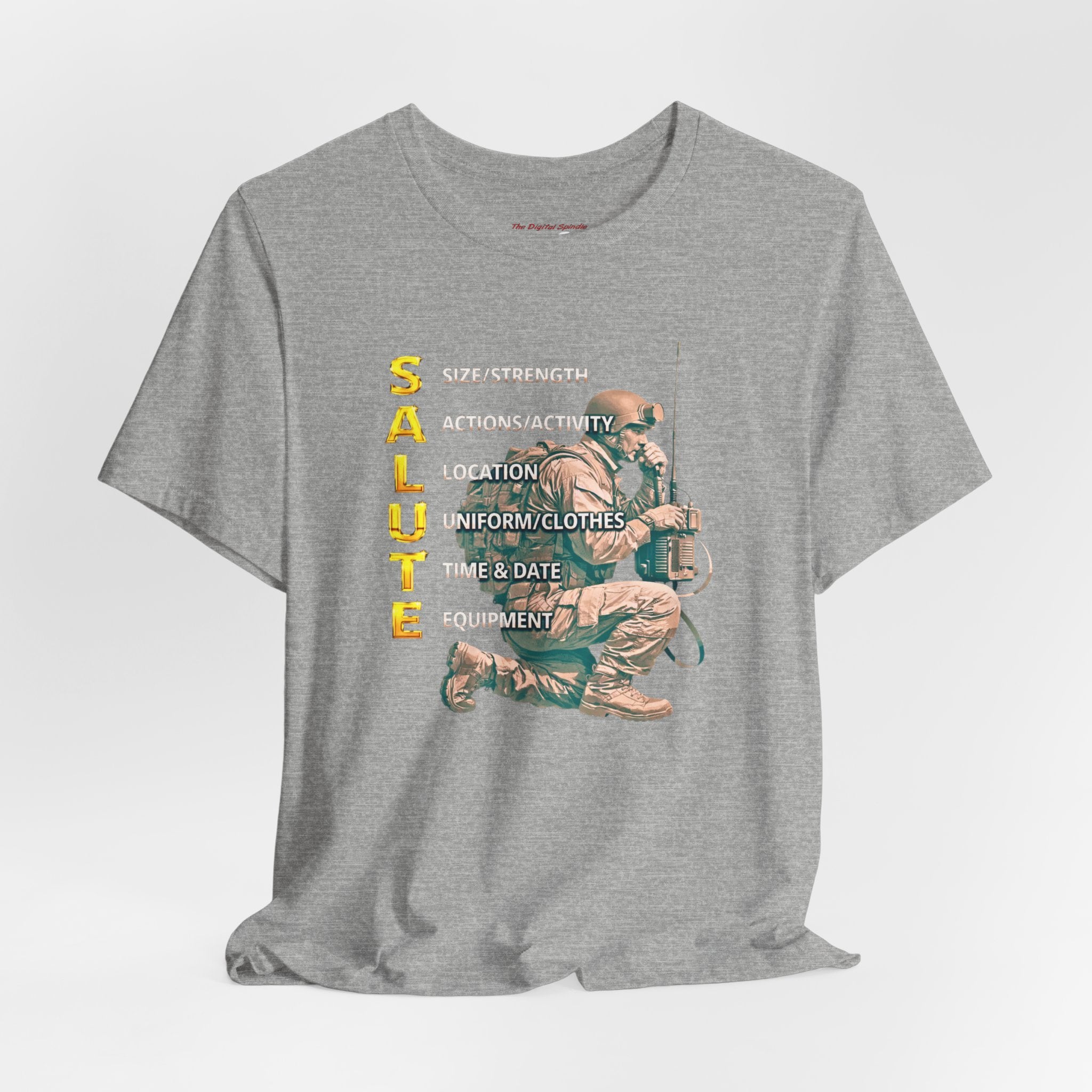 Salute Tactical Tee — Kneeling Soldier Graphic Military Tribute Shirt