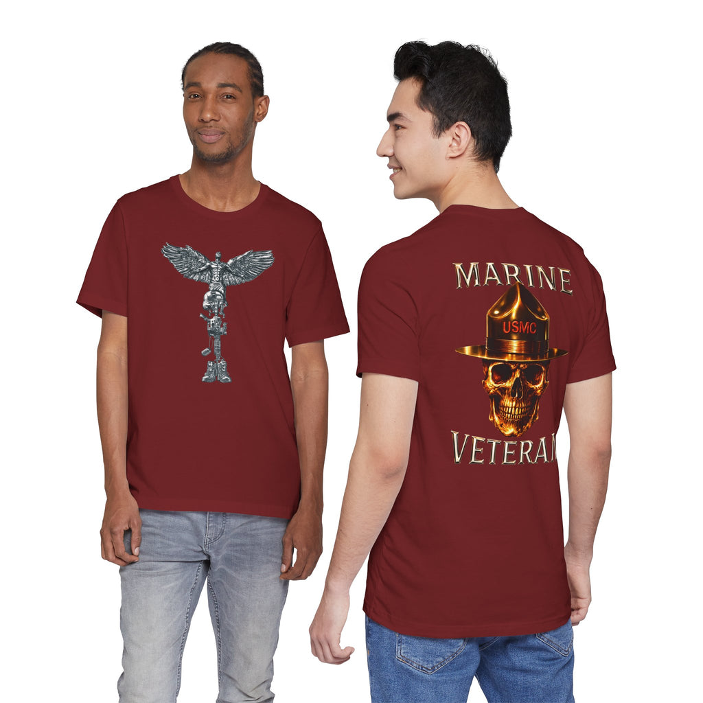 Marine Veteran T‑Shirt — USMC Skull Drill Instructor Graphic Tee