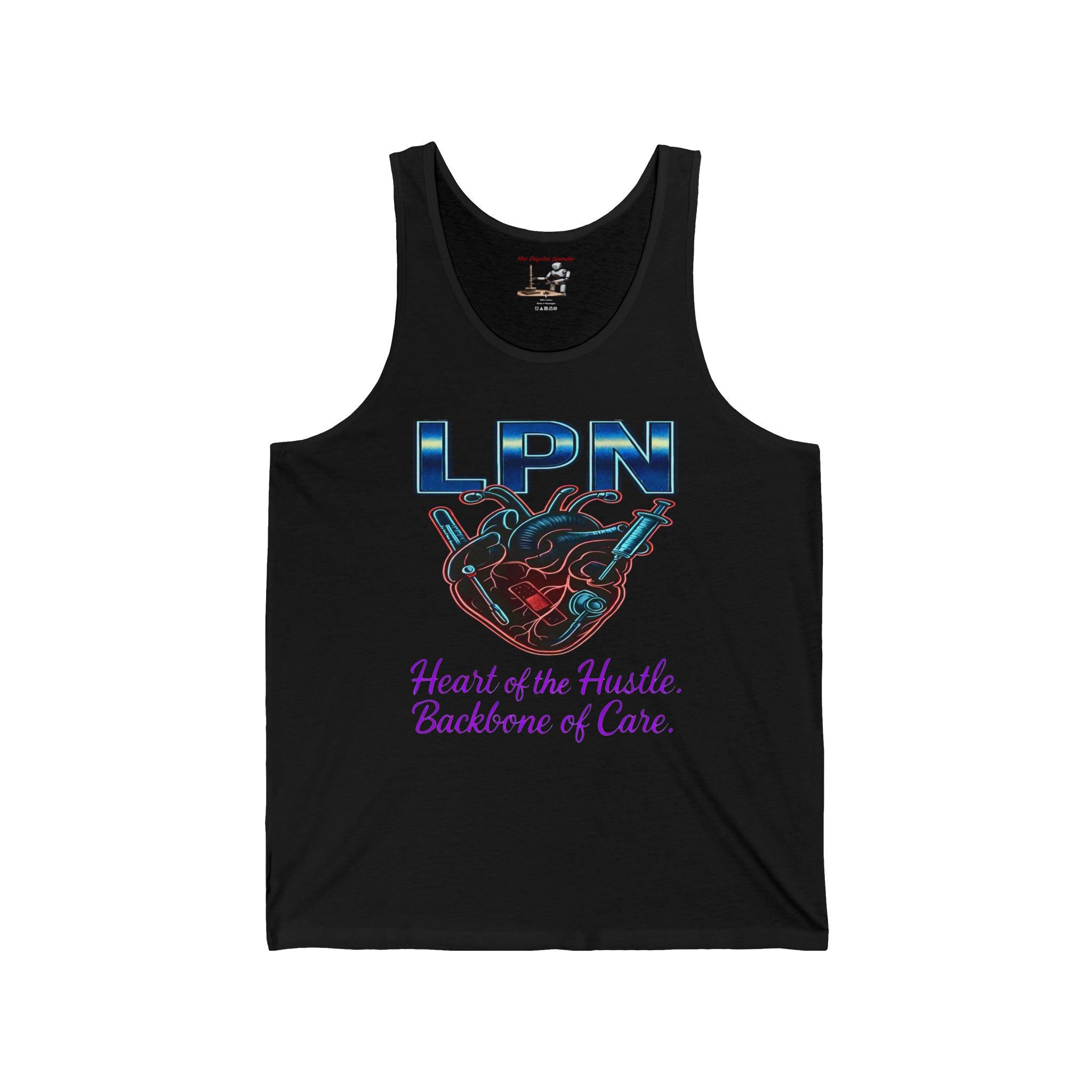 LPN Tank Top – Heart of the Hustle, Backbone of Care Nursing Tank