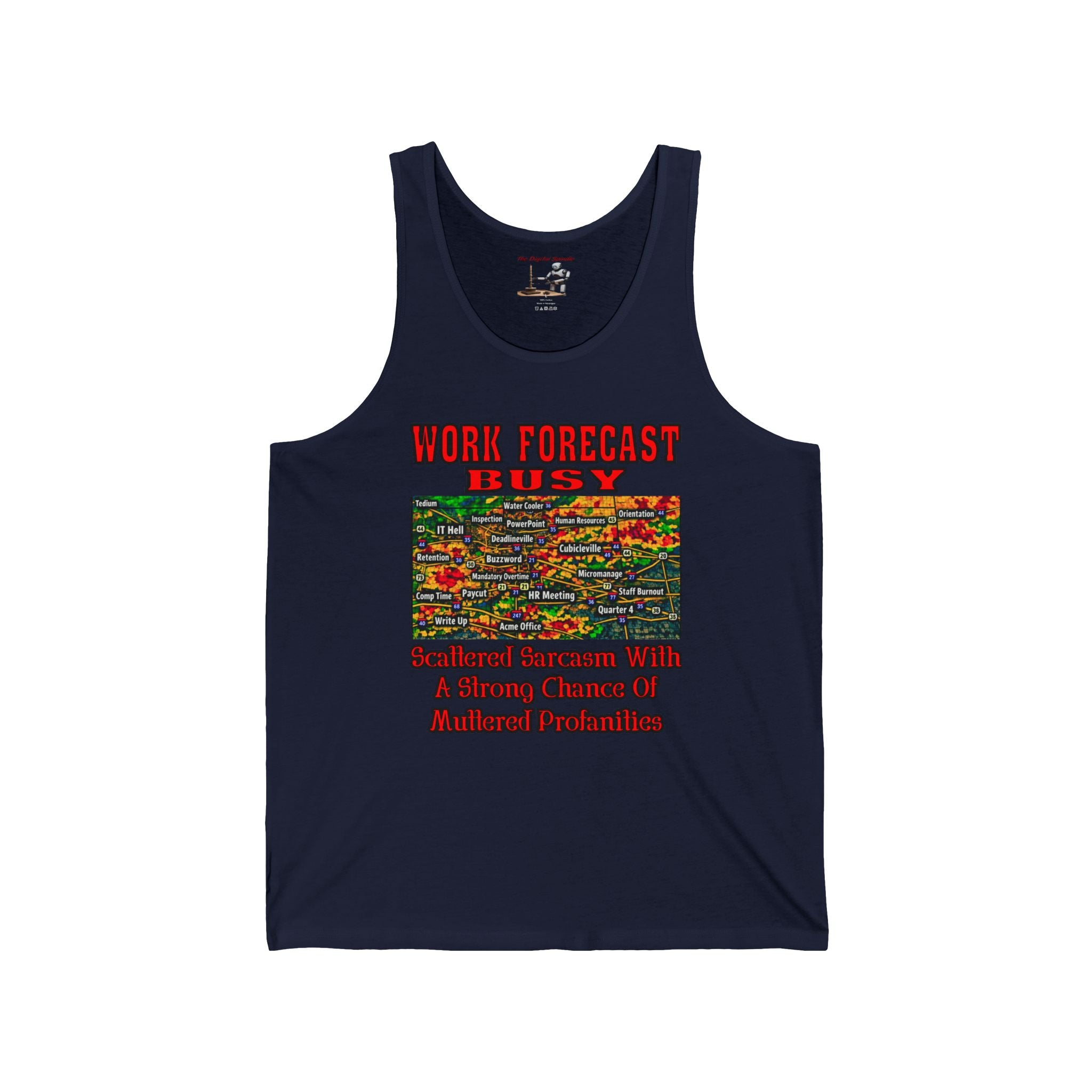 Work Forecast Busy Tank Top – Funny Weather Radar Graphic & ‘Work Forecast: Busy’ Text