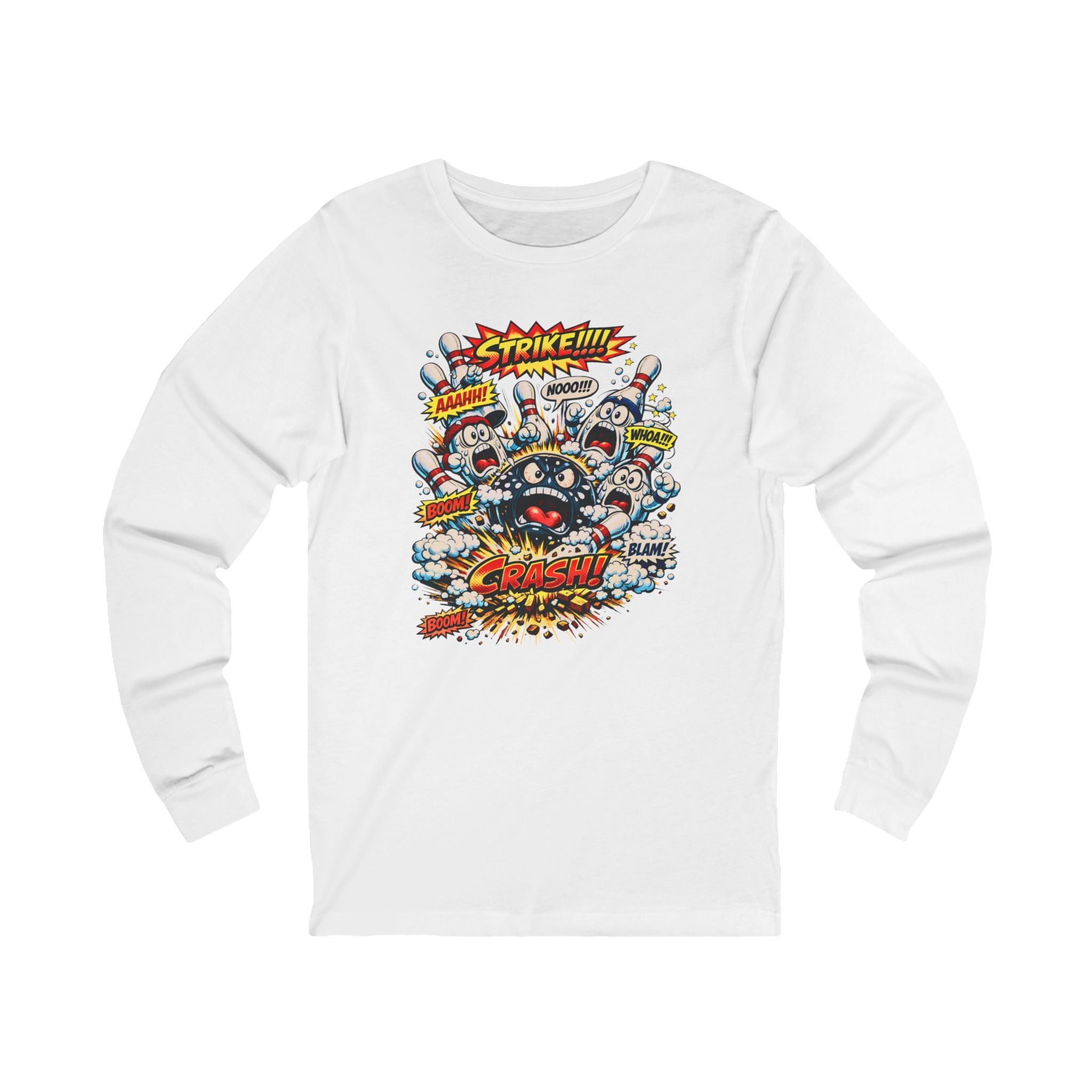Colorful Pop Art "Bowling Crash!" Graphic Tee