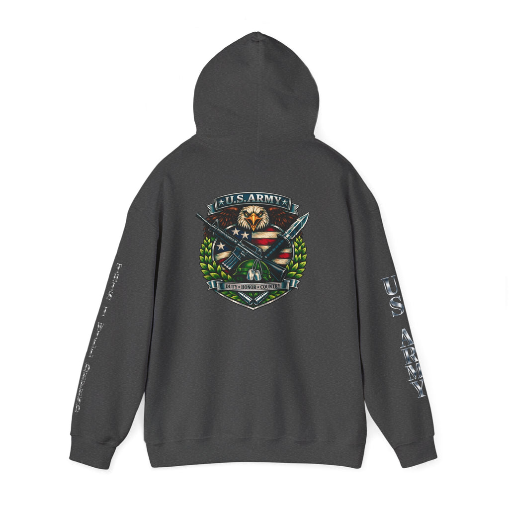 US Army Veteran Crest Hoodie — Military Emblem Sweatshirt