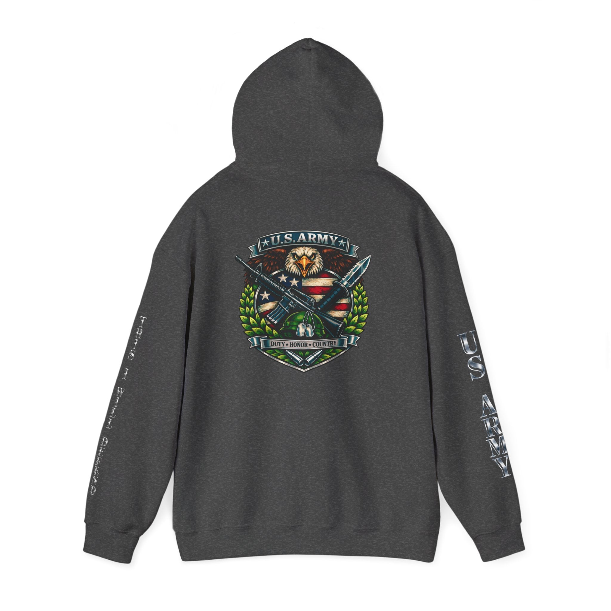 US Army Veteran Crest Hoodie — Military Emblem Sweatshirt