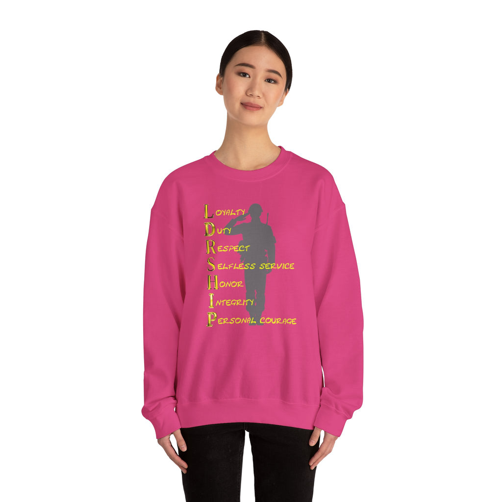 Leadership Military Salute Crewneck Sweatshirt — LDRSHIP Values Design