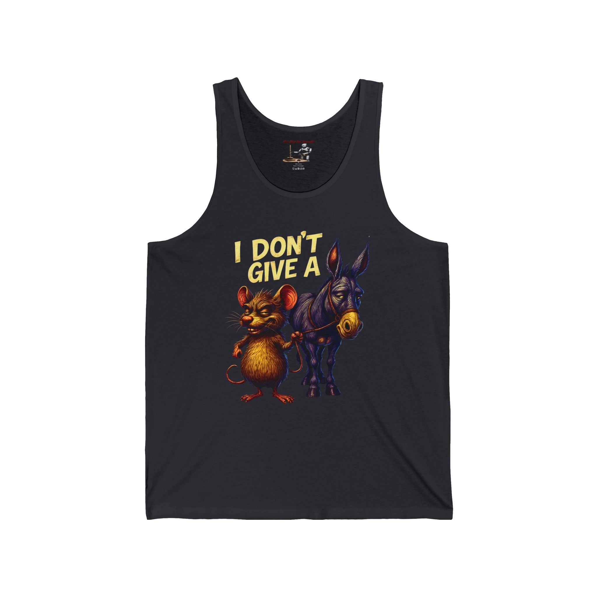 I Don't Give a Rat & Donkey Tank Top — Funny Animal Graphic Tank