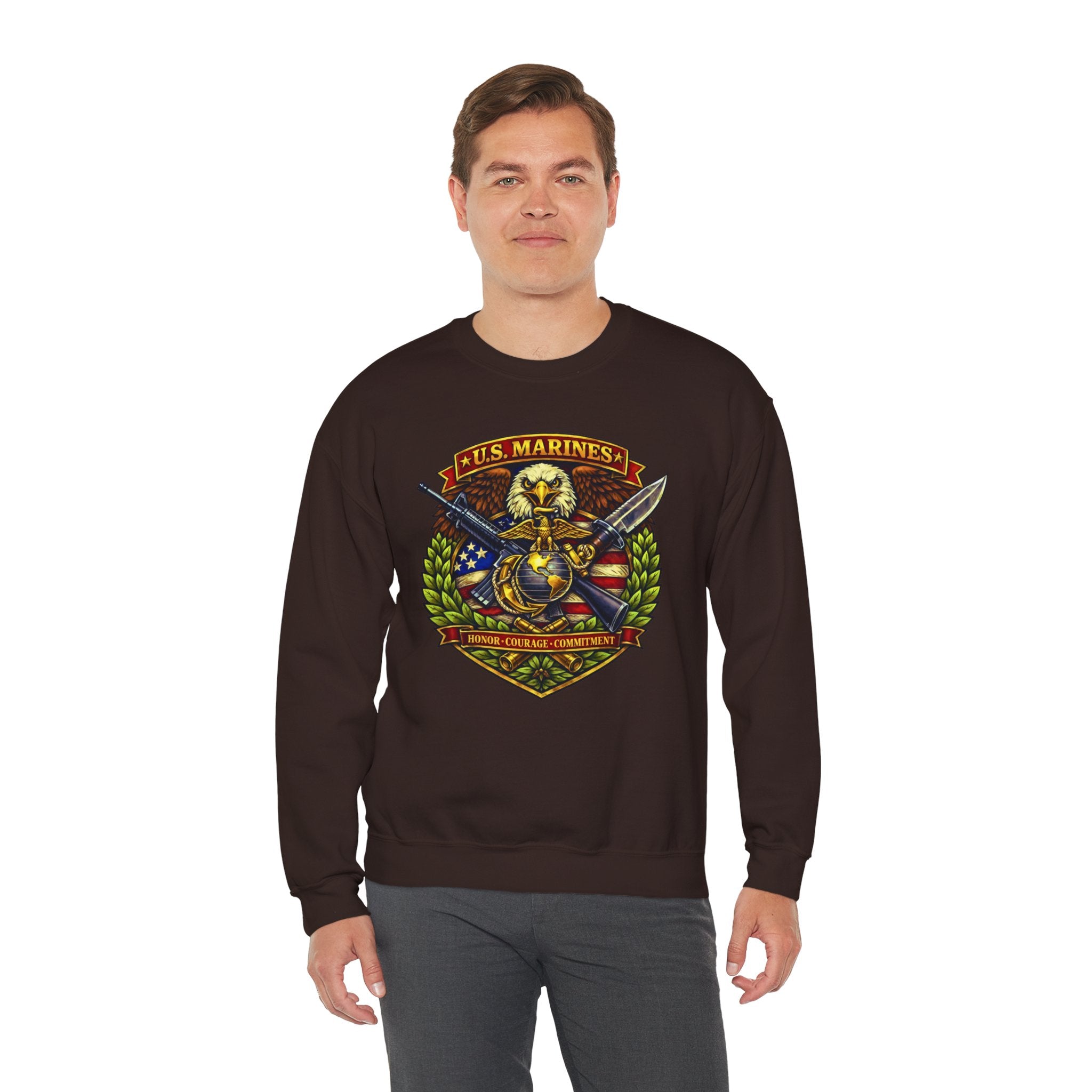 US Marines Honor, Courage, Commitment Crewneck Sweatshirt