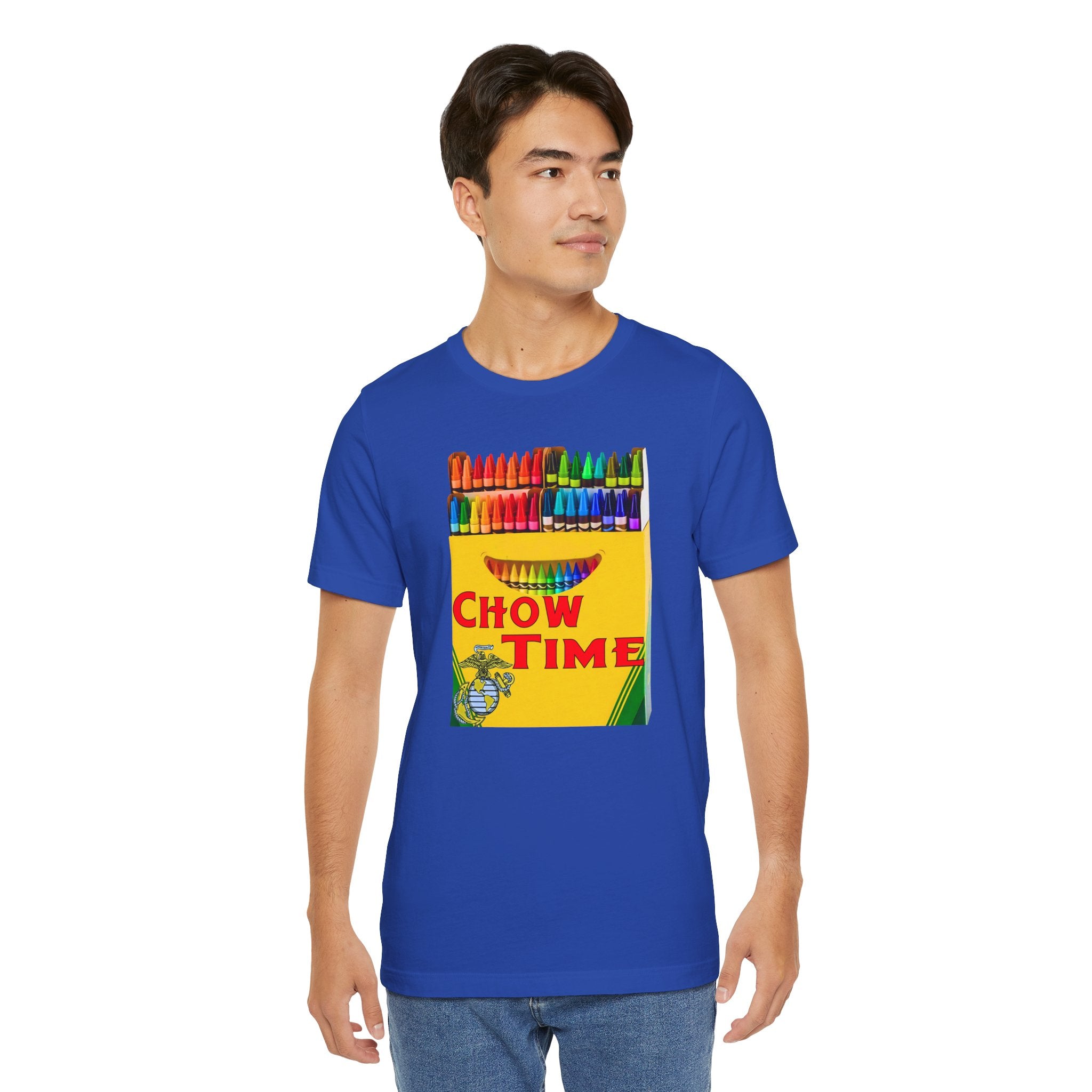 Crayon 'Chow Time' Graphic Tee — Colorful Retro Snack Box Design