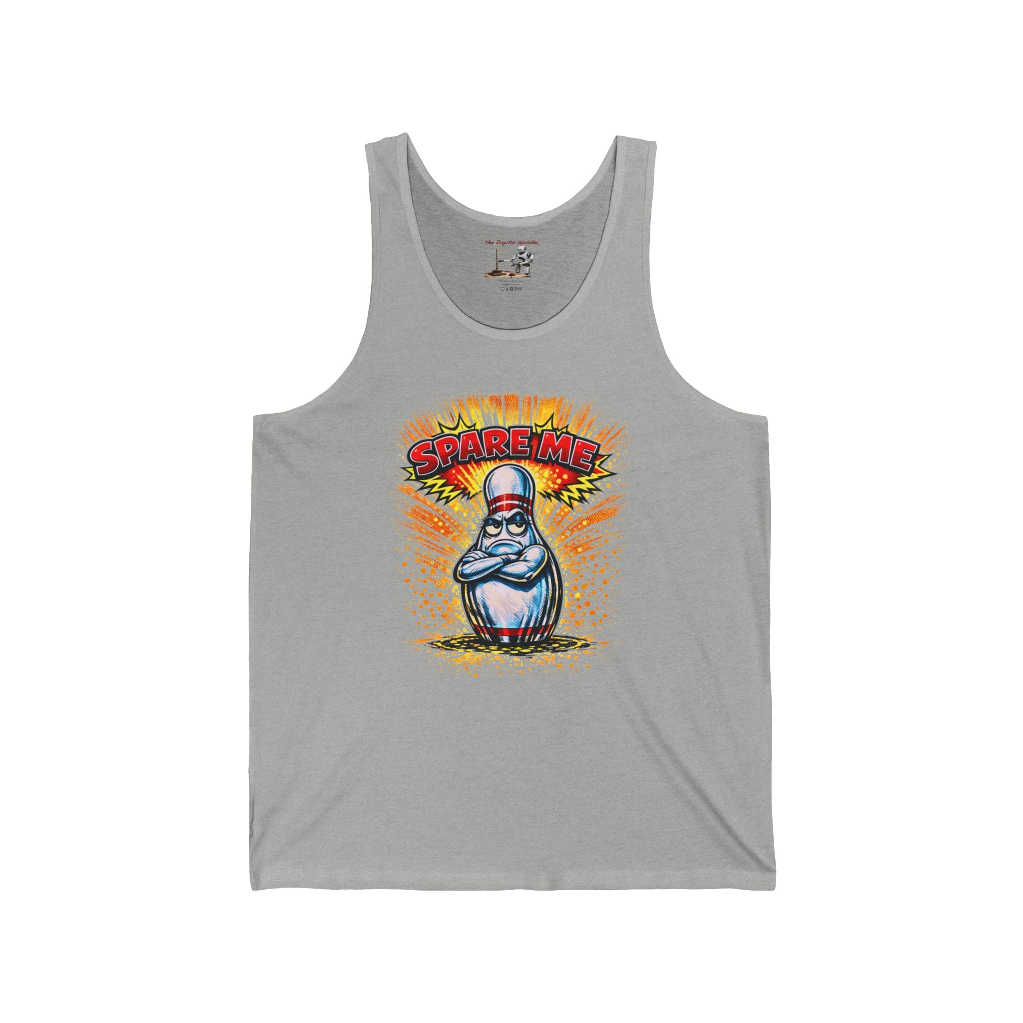 Supreme Bowling Pin Tank Top — Retro Cartoon "Spare Me" Graphic Tank