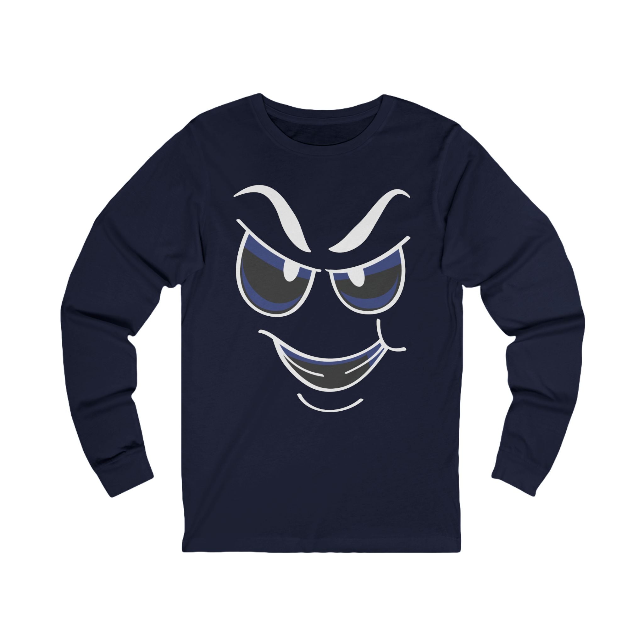 Mischievous Smirking Face Long Sleeve Tee