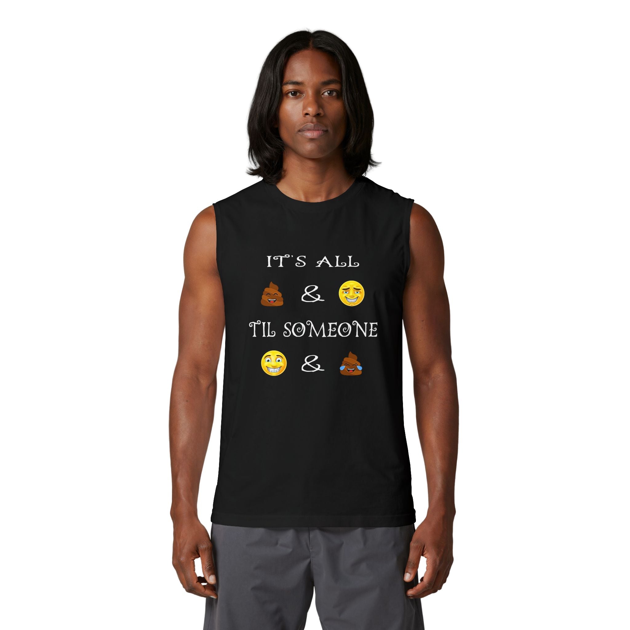 Funny Emoji Muscle Tank | "It's All Poops And Giggles"