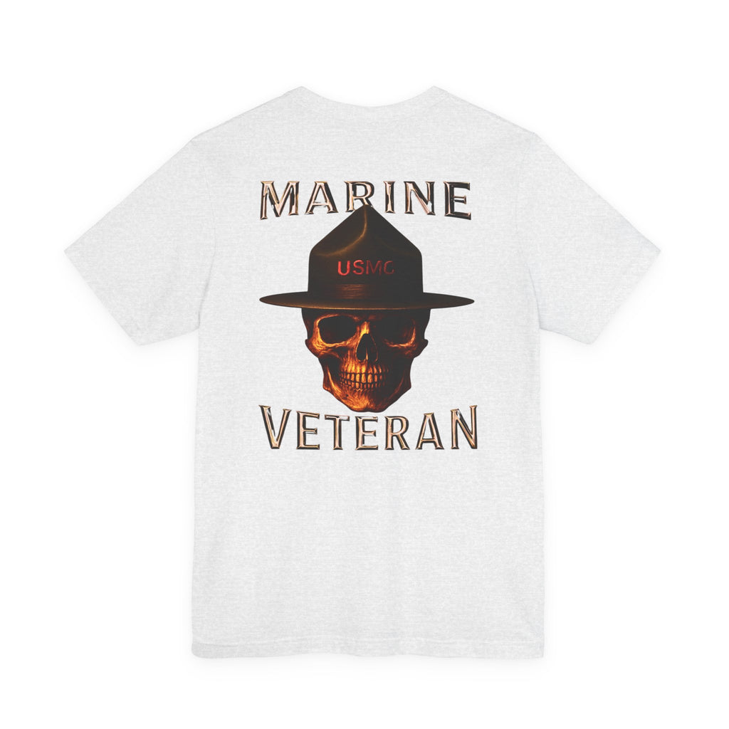 Marine Veteran T-Shirt — USMC Skull Drill Instructor Design