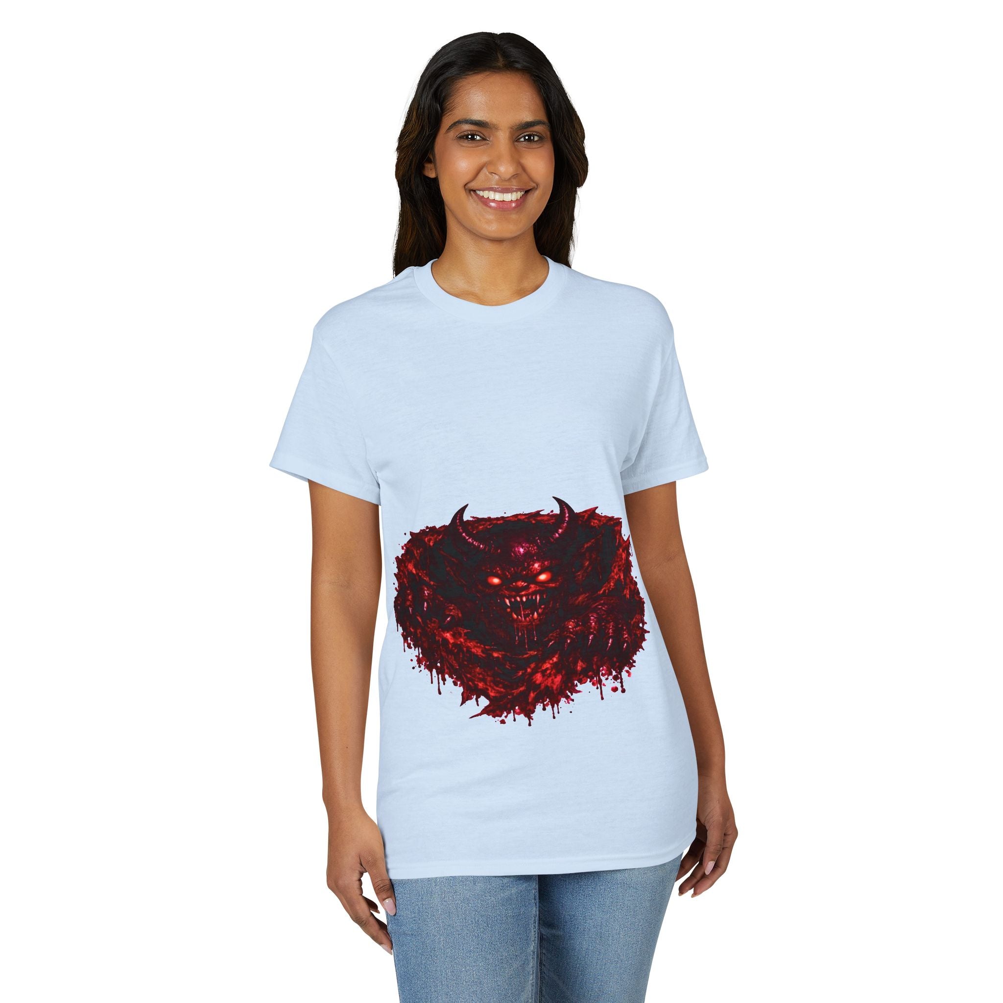 Demonic Red Monster T-Shirt — Gothic Horror Graphic Tee