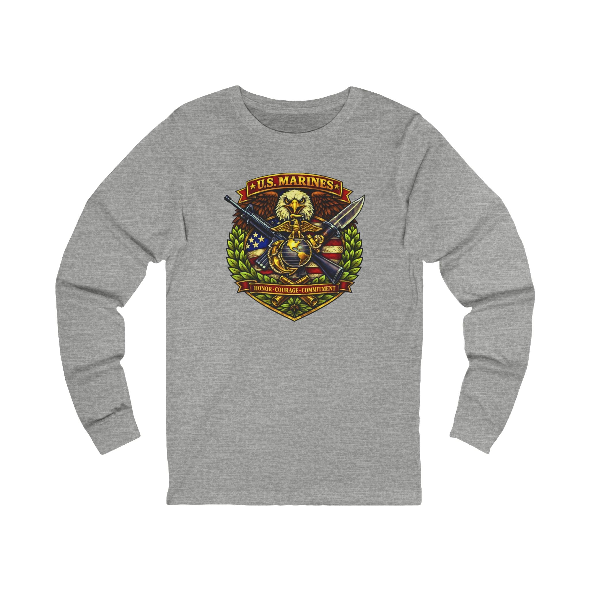 U.S. Marines Honor, Courage, Commitment Long Sleeve Tee