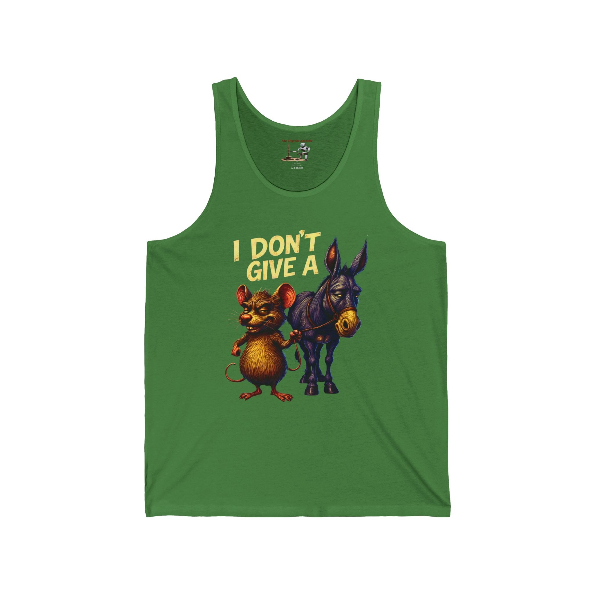 I Don't Give a Rat & Donkey Tank Top — Funny Animal Graphic Tank