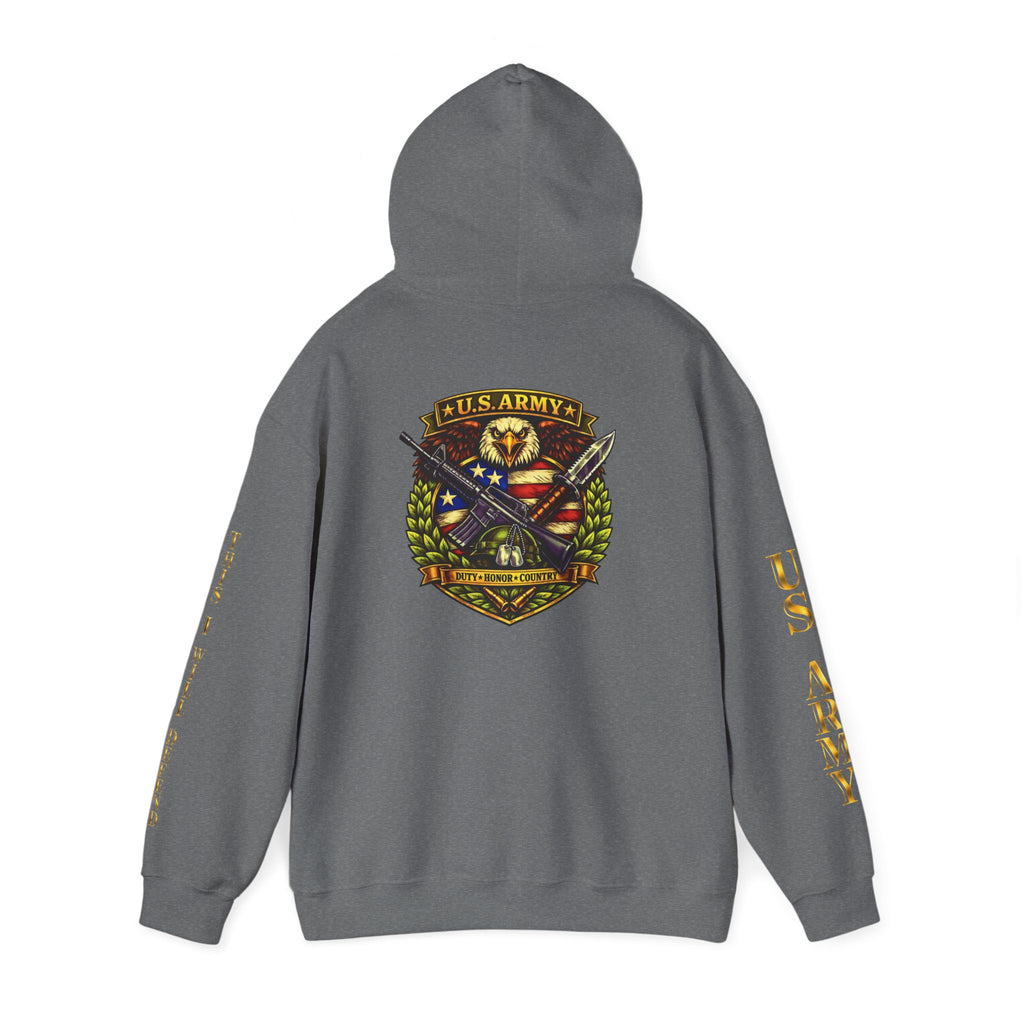 US Army Veteran Crest Hoodie — Military Emblem Sweatshirt