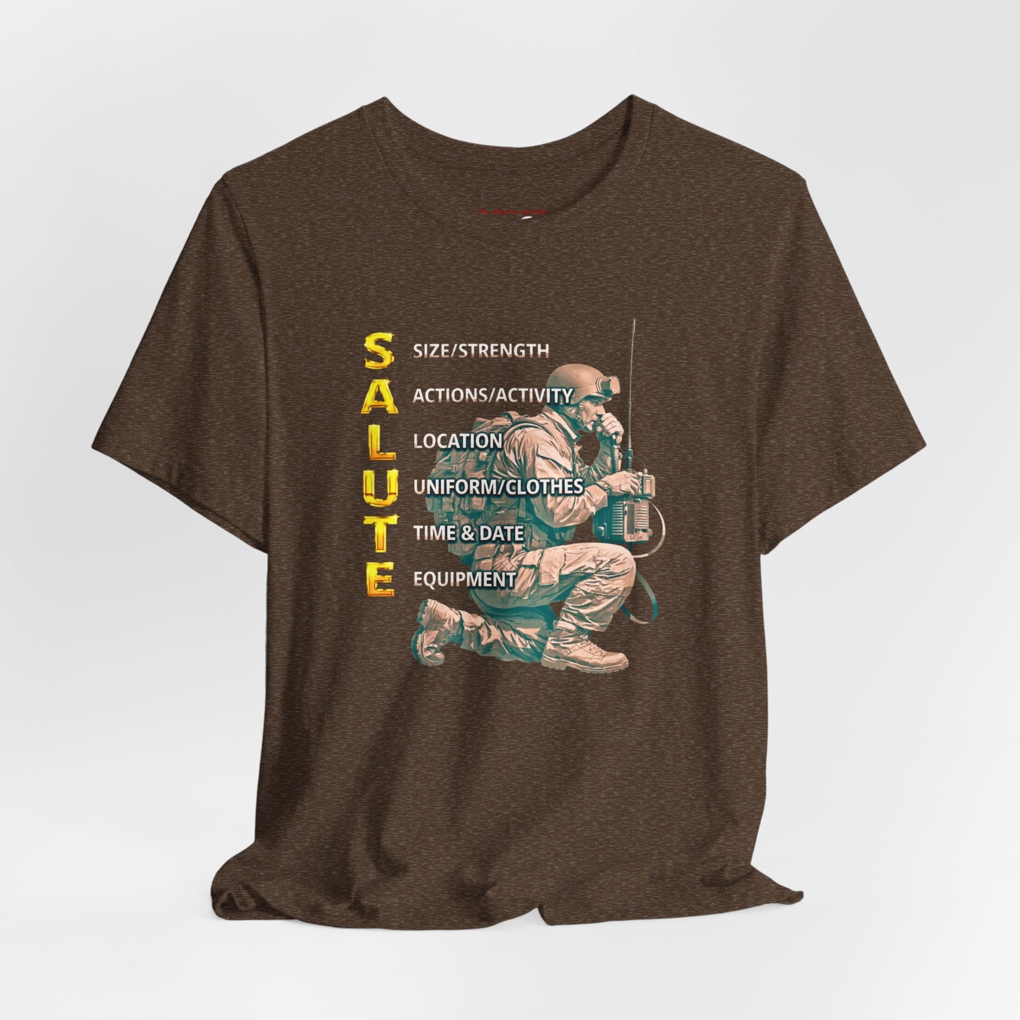 Salute Tactical Tee — Kneeling Soldier Graphic Military Tribute Shirt